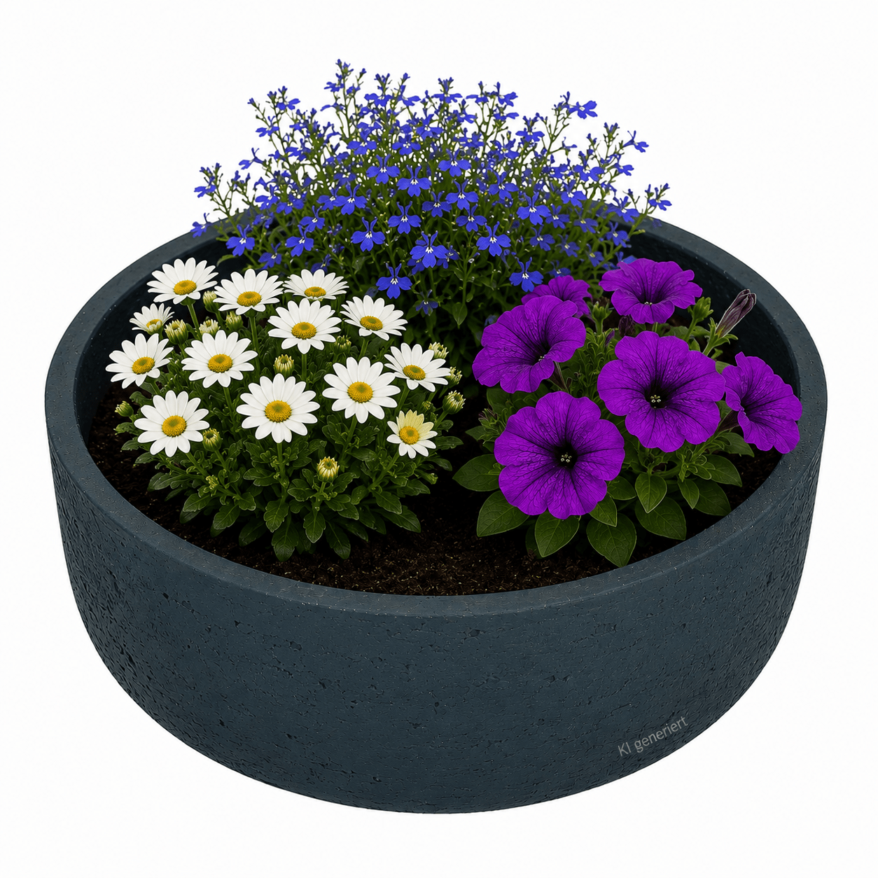 Image of Ethan Plant Pot Blue Size Glass Indoor Outdoor Weatherproof