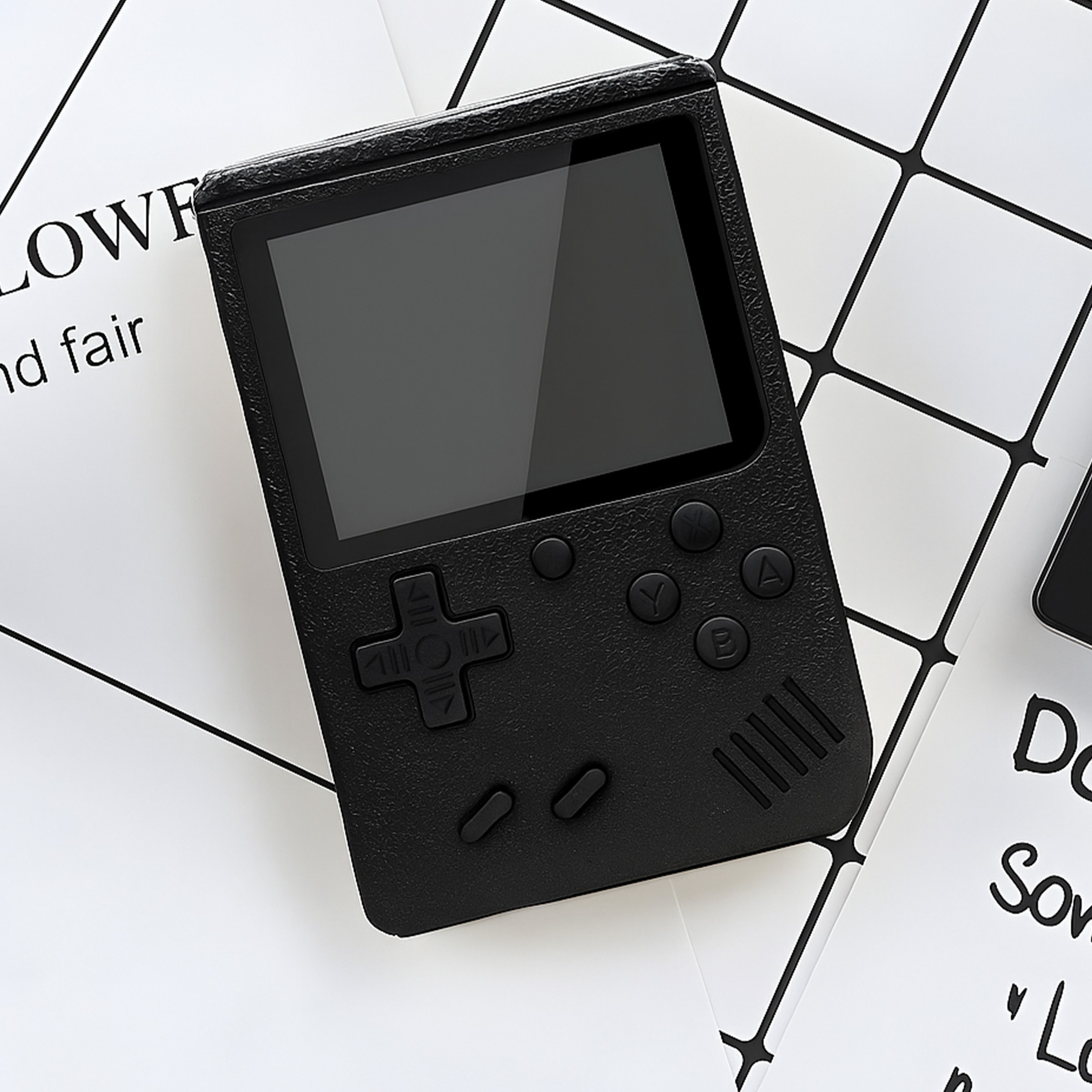 Portable Retro Mini Console With 3-inch Lcd Tv Connection, Controller, Battery, 8-bit, Black