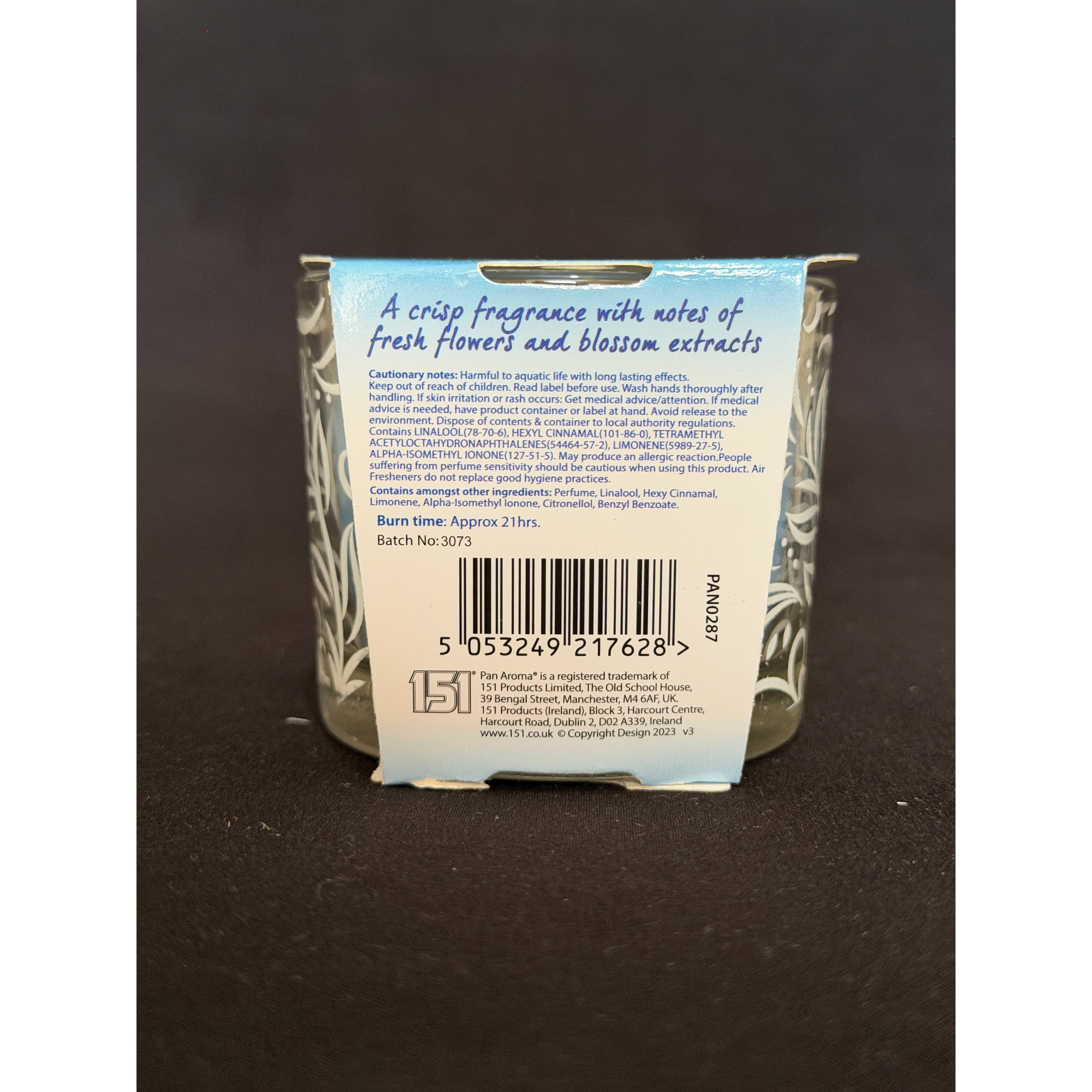 Pan Aroma Fluffy Towels Scented Candle, Fresh Linen