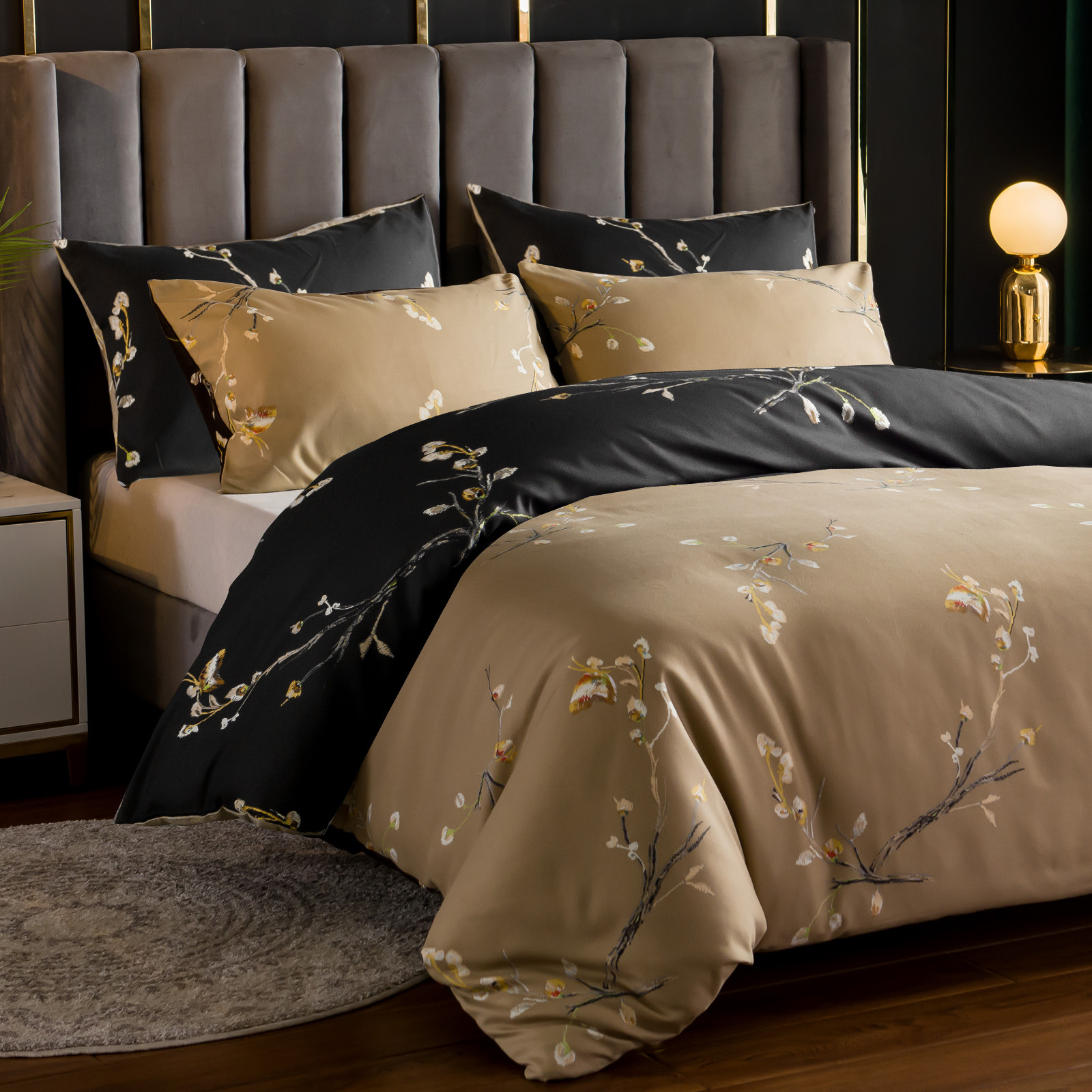 TEMU Floral Printed Duvet Cover Set 3pcs, Soft Lightweight Microfiber Bedding Set With Matching Pillowcases, Fade Resistant Quilt Cover