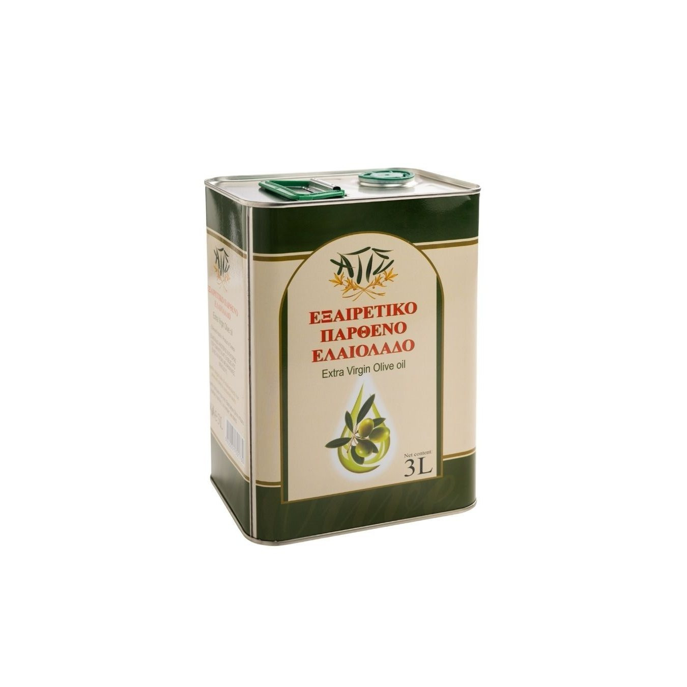 Atis Greek Extra Virgin Olive Oil 3l – Cold-pressed (evoo), Grade 1, Intense Flavor, In Light-protected Canister