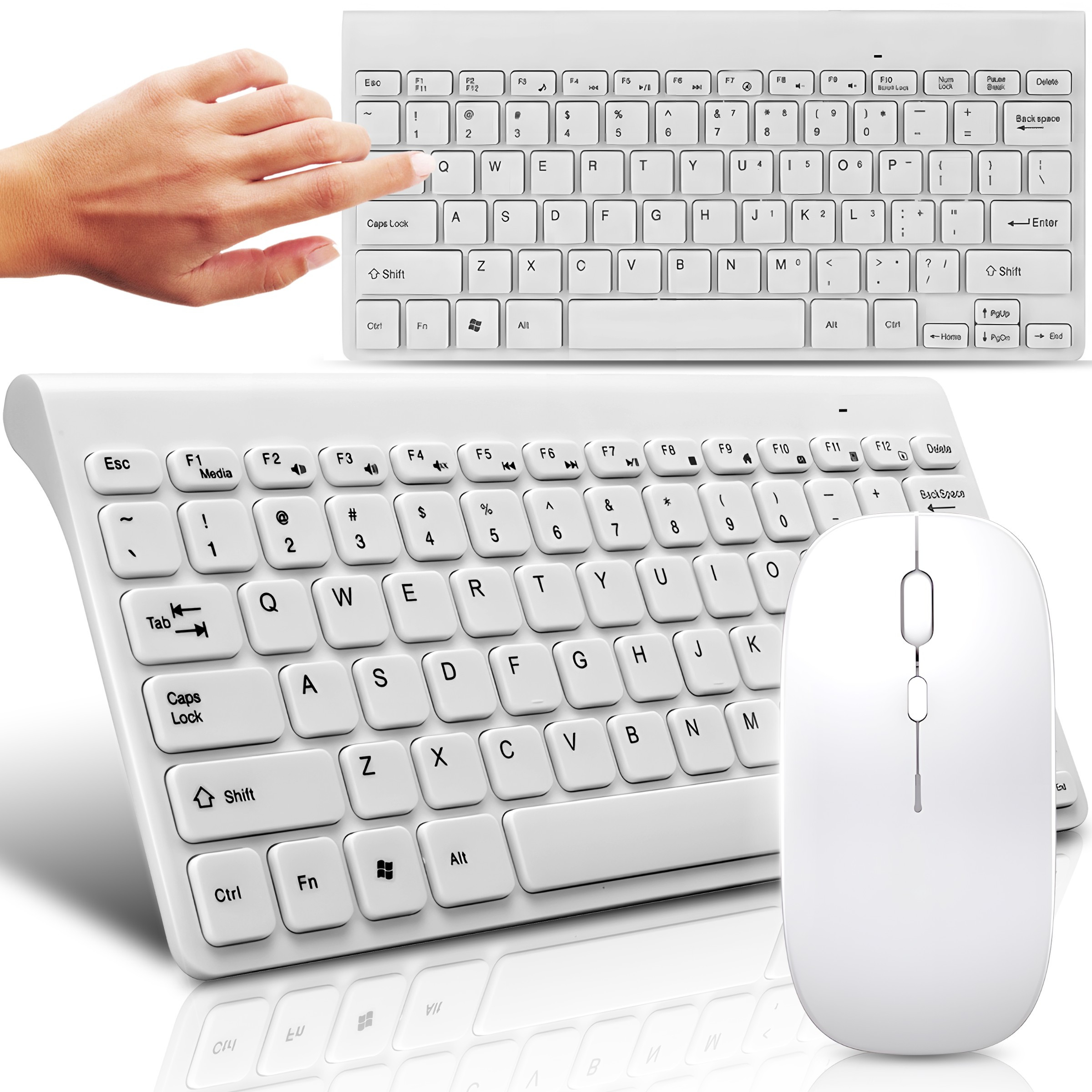 Wireless Keyboard Mouse Set Usb 2.4ghz With A Receiver For Pc Laptop Tablet