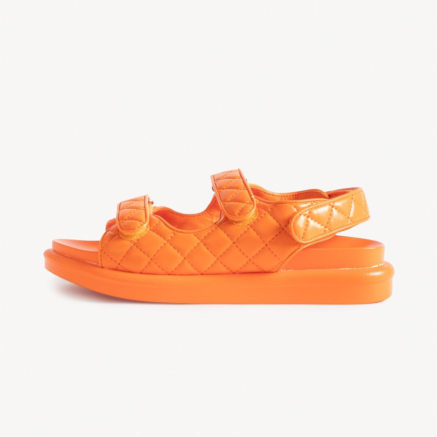 Image of Amylia Quilted Sandal In Orange