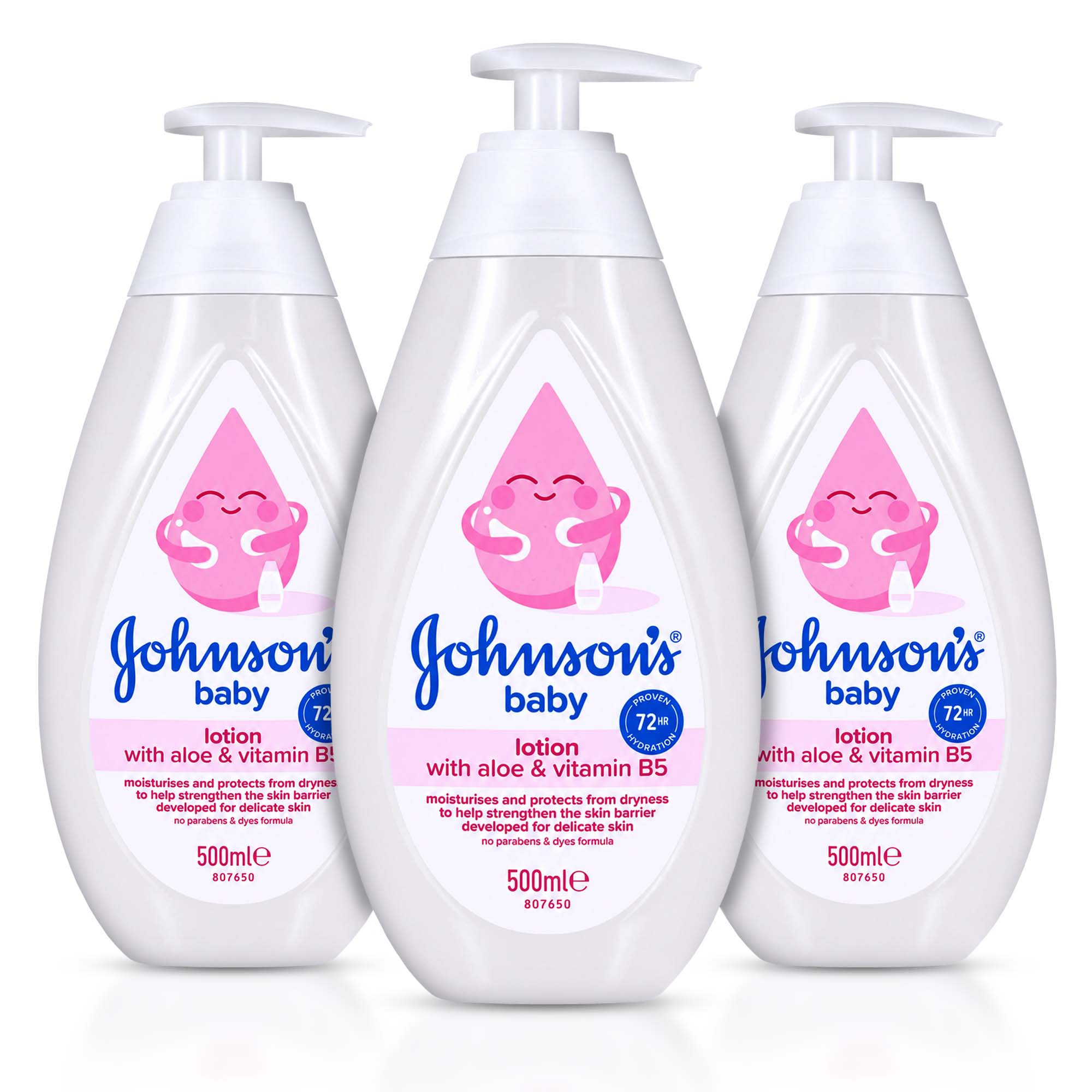 TEMU Johnsons Baby Pump Lotion 500ml - Pack 3