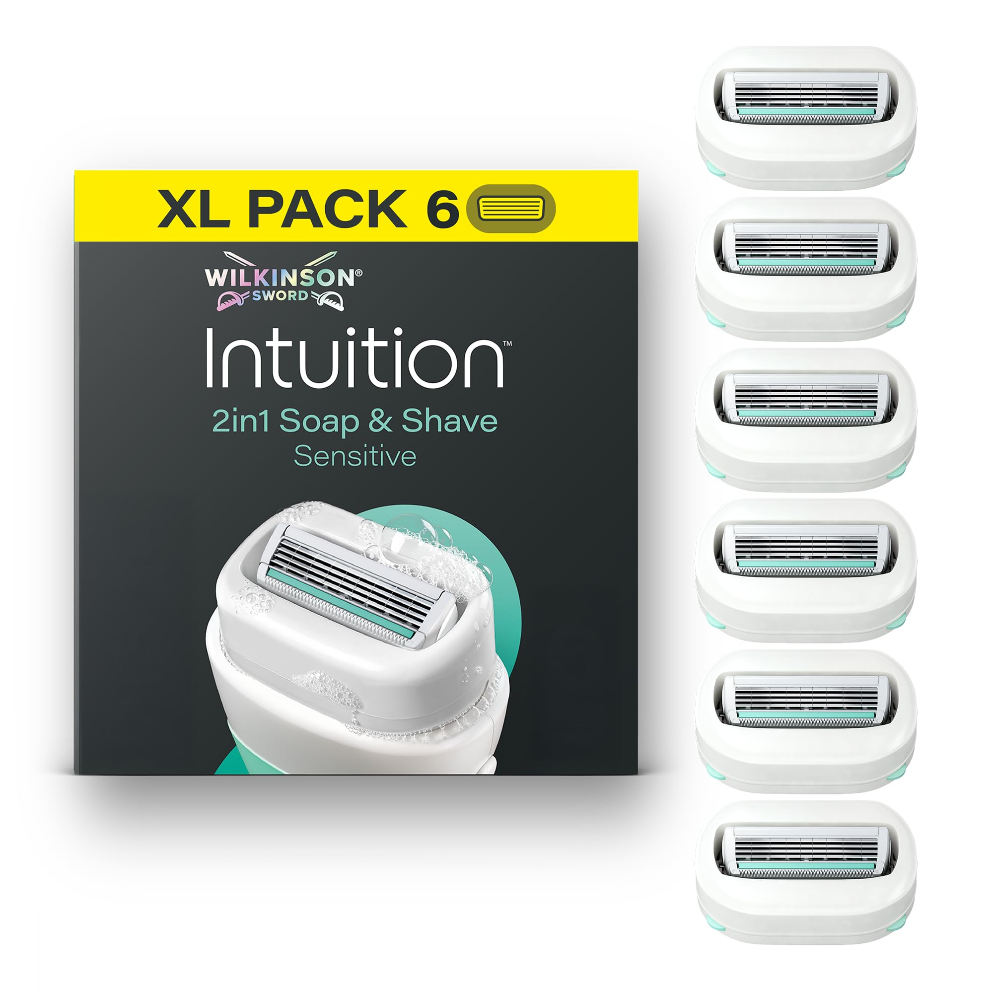 Wilkinson Sword Intuition 2in1 Soap & Shave Sensitive replacement blades 6 pc