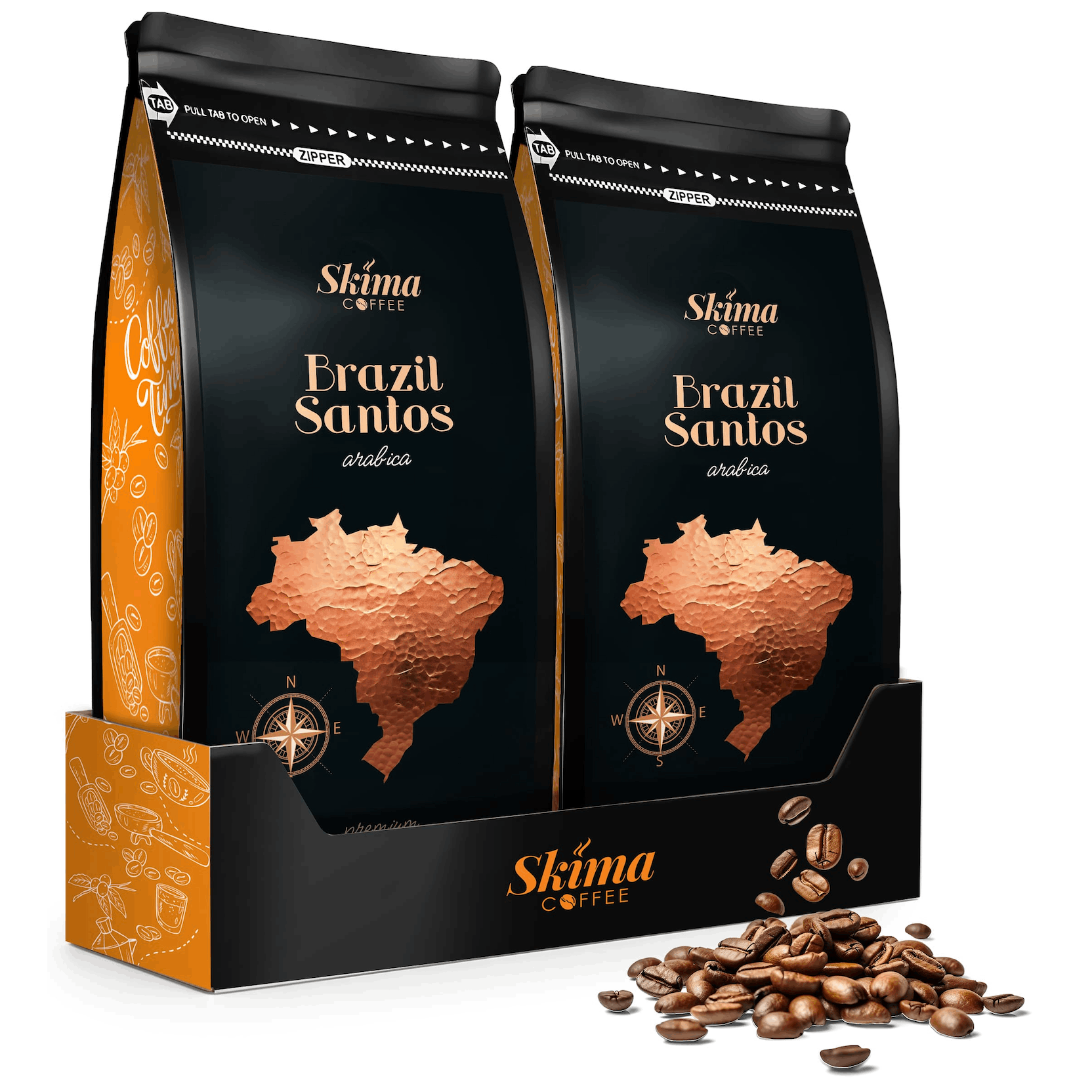 Ground Coffee 1kg X2 Brazil Santos 100% Arabica Freshly Roasted + Free