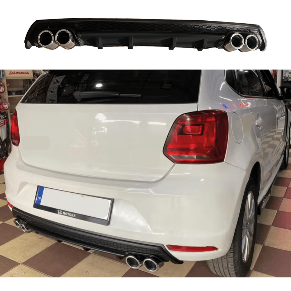 For Vw 09-17 Diffuser Black Color Abs Plastic 122x12x12 Car Rear Diffuser Stylish Enhancement Lightweight Exterior Trim