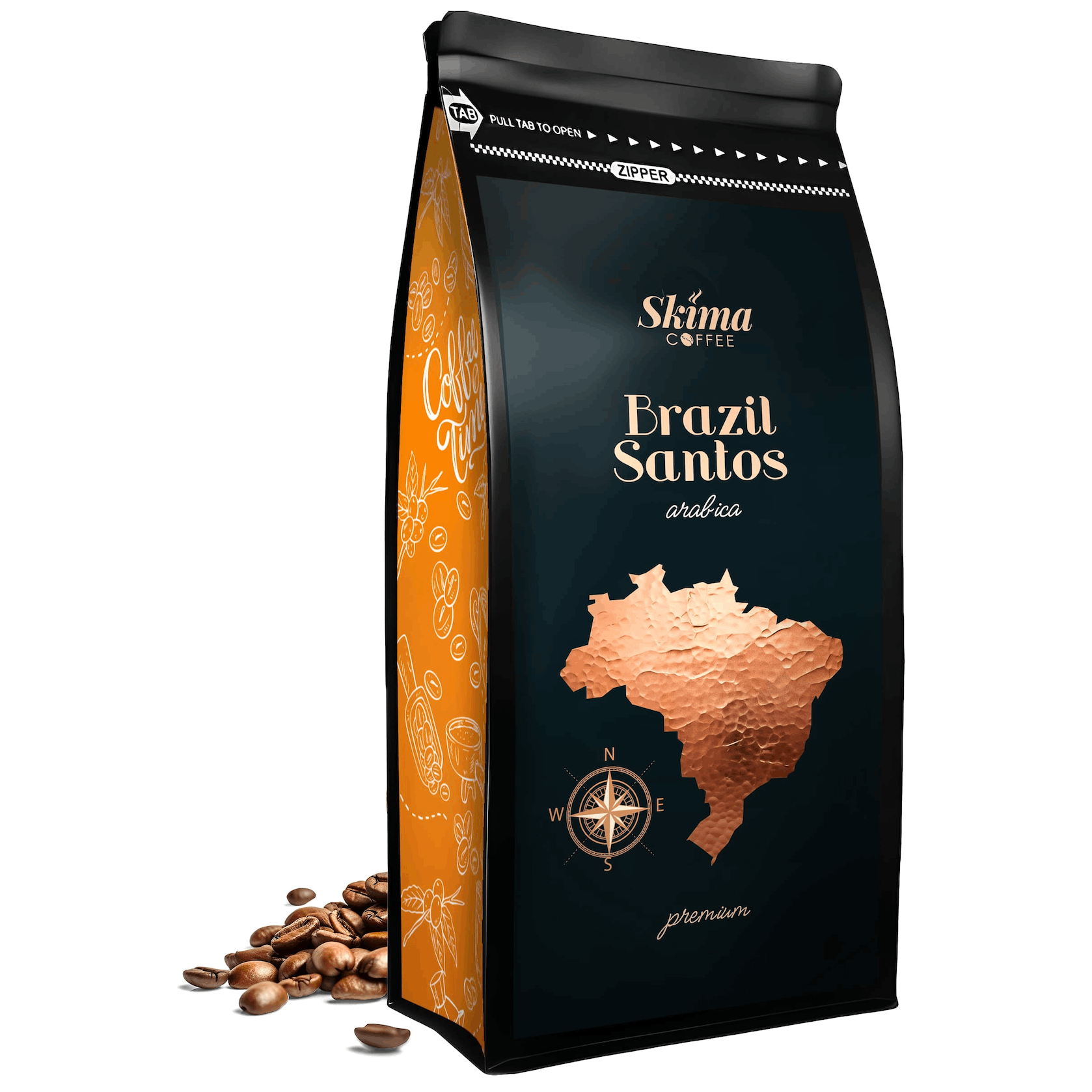 Ground Coffee 1kg Brazil Santos 100% Arabica Freshly Roasted + Free