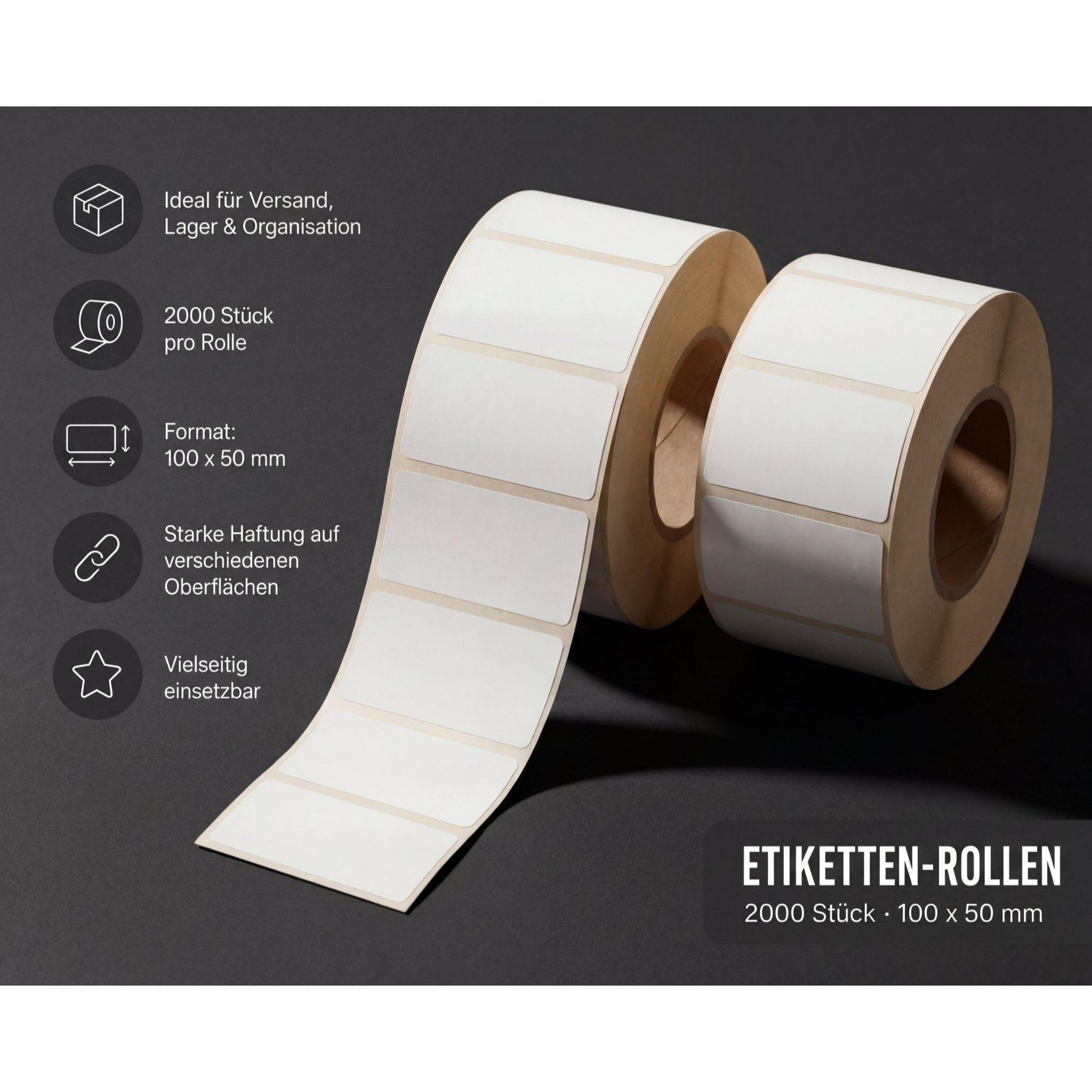 Self-adhesive Labels 4000pcs White Office Household Kitchen 100x50mm