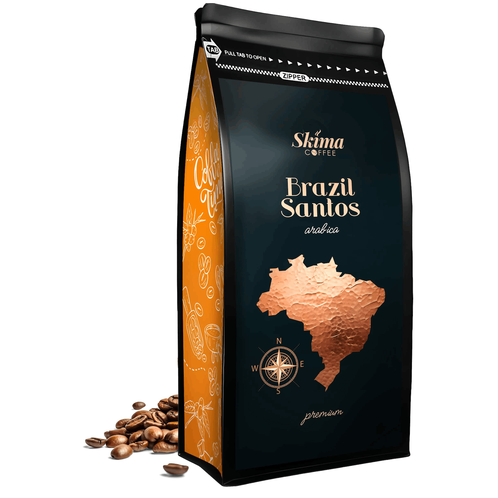 Ground Coffee 1kg Brazil Santos 100% Arabica Freshly Roasted + Free