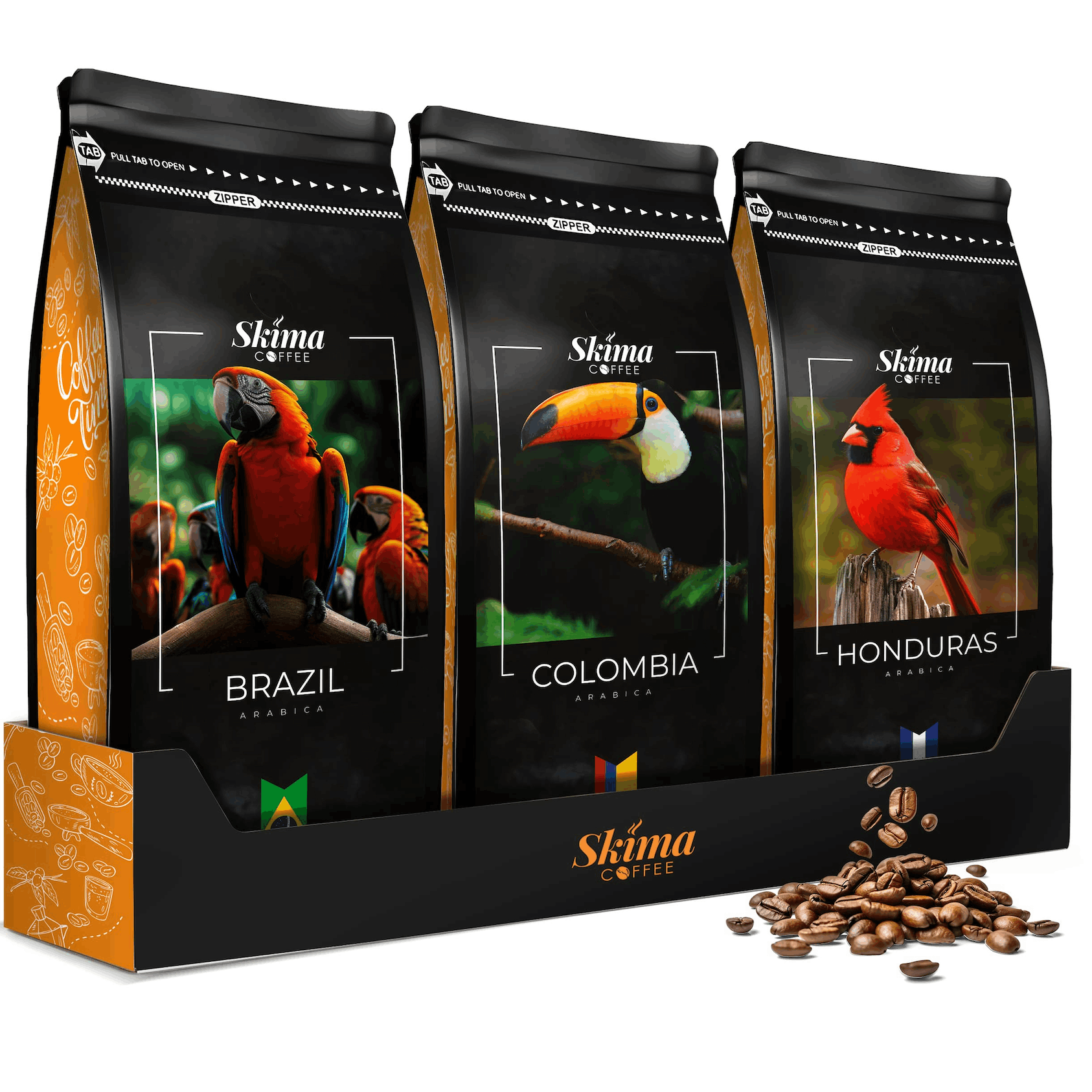 Image of Coffee Beans 1kg X3 Brazil/colombia/honduras Arabica Fresh + Free