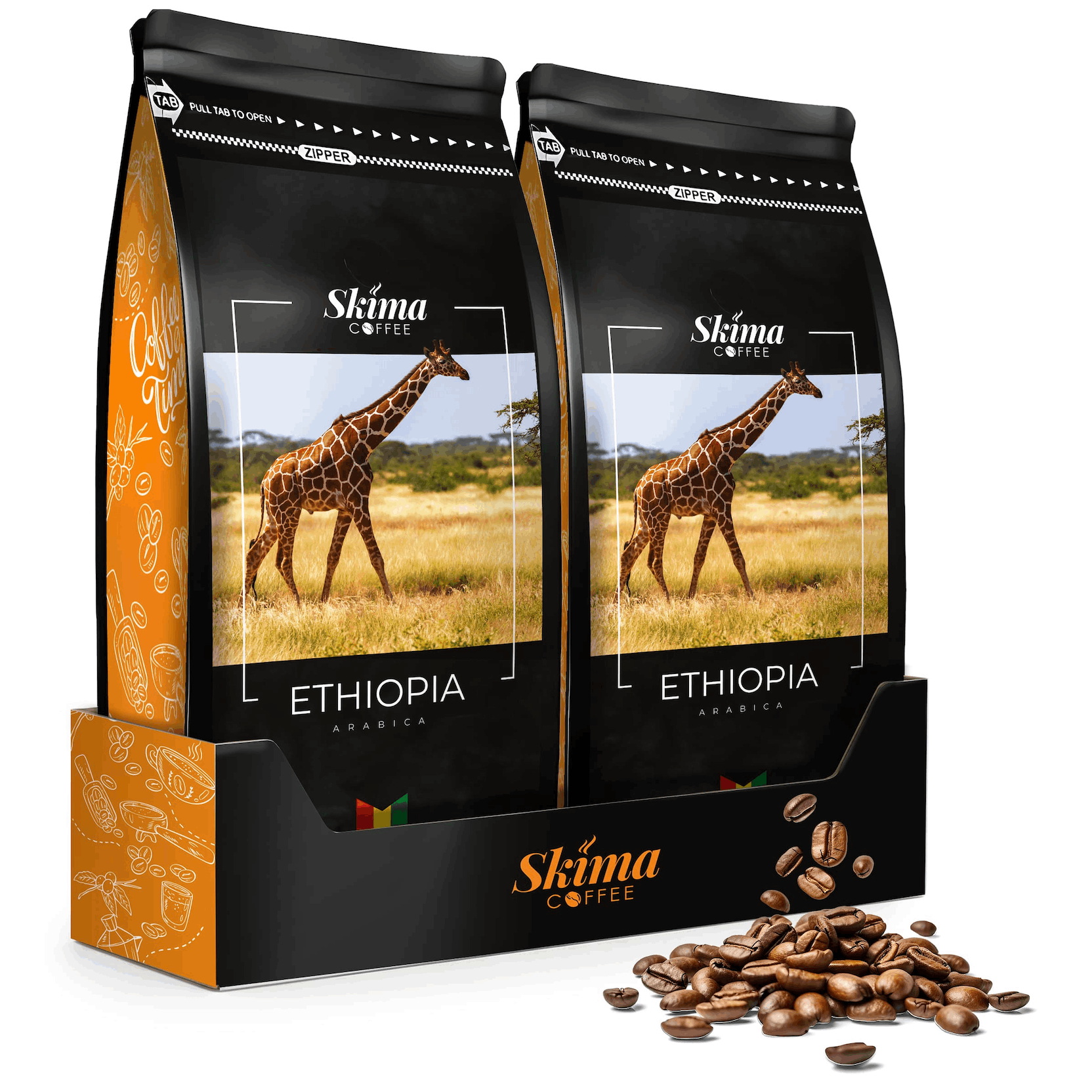 Coffee Beans 2x1kg Ethiopia 100% Arabica Freshly Roasted For Espresso +free