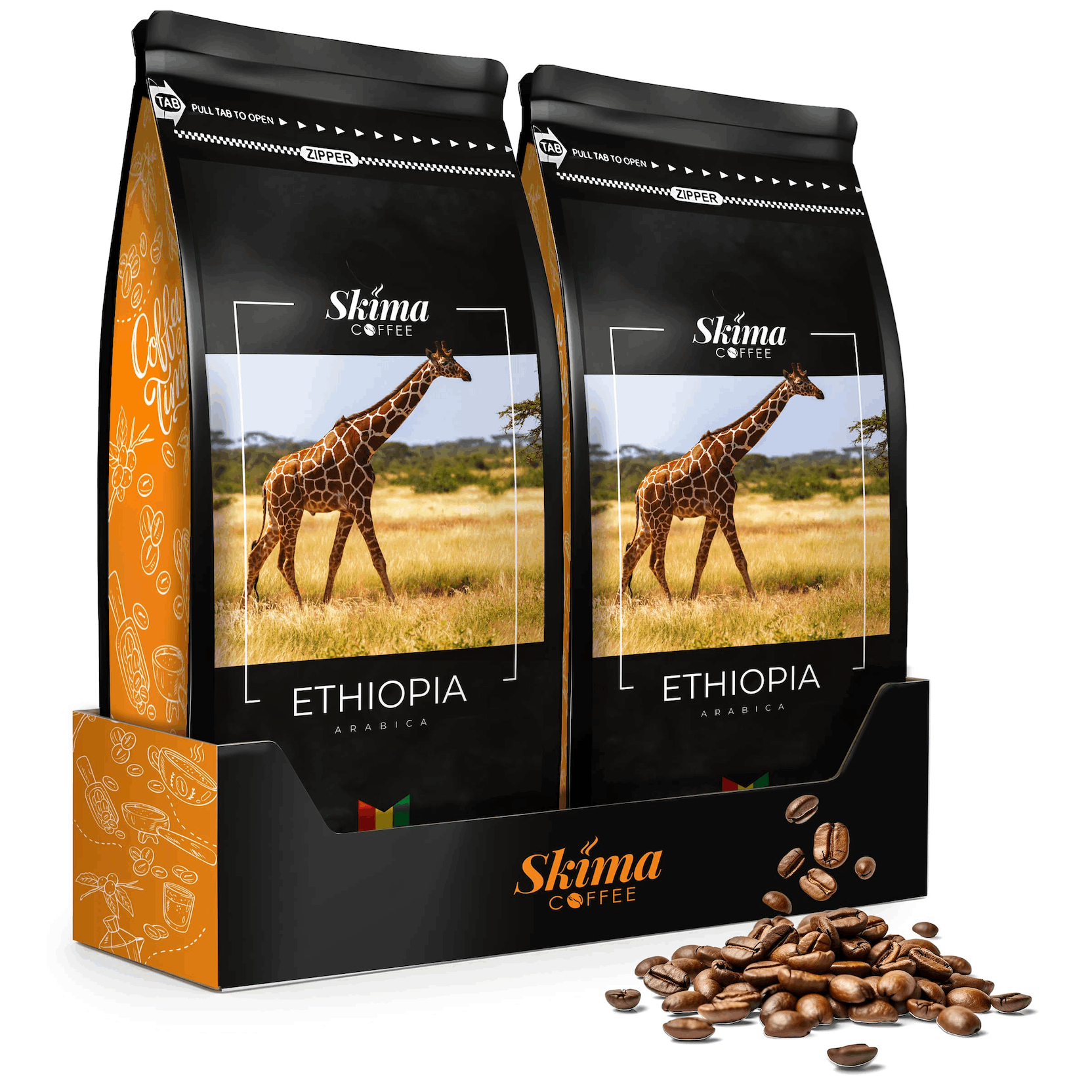 Coffee Beans 2x1kg Ethiopia 100% Arabica Freshly Roasted For Espresso +free