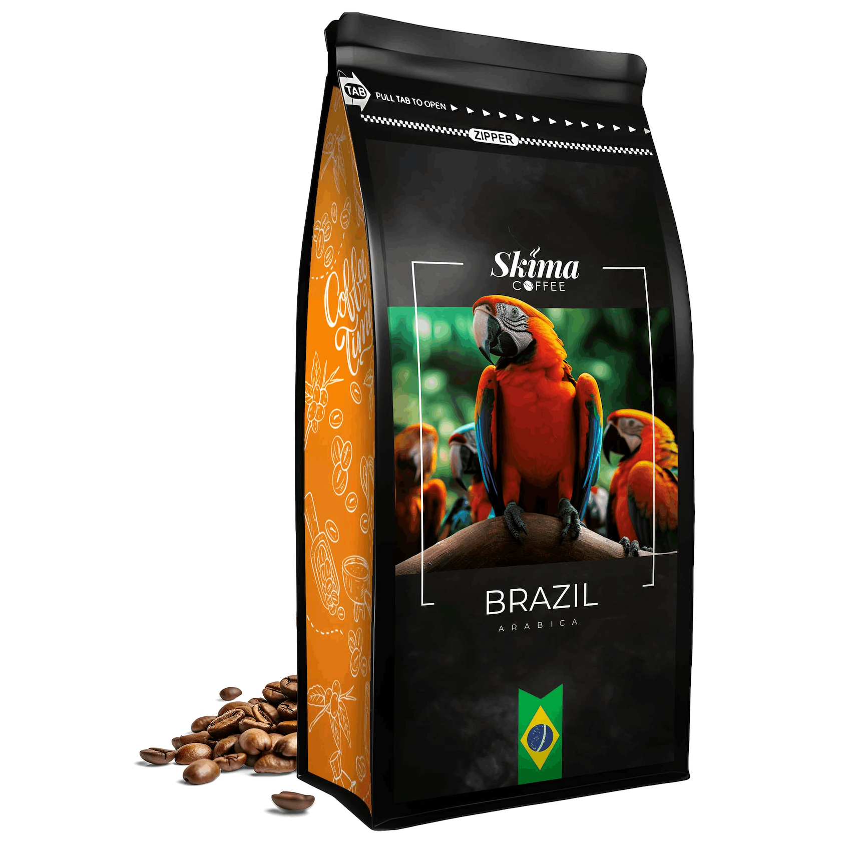 Coffee Beans 1kg Brazil 100% Arabica Freshly Roasted For Espresso + Free