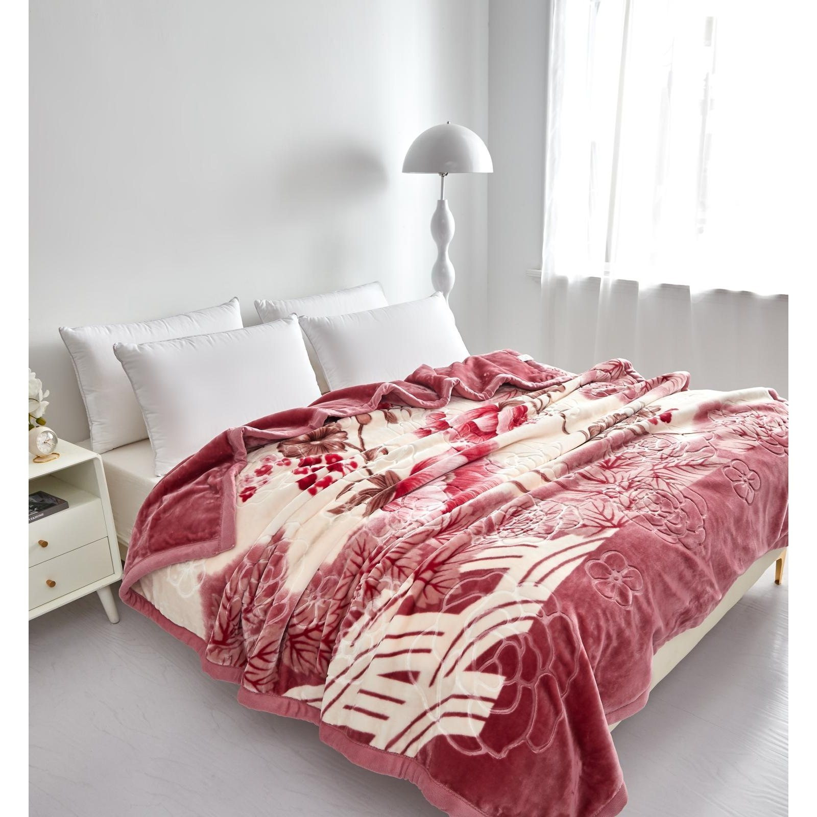 TEMU Reversible 2-ply Heavy Weight Warm Blanket All Season | Super Fleece Bed Throw | Winter Thermal King Size Comforter 200 X 240 Cm | Thick Cozy
