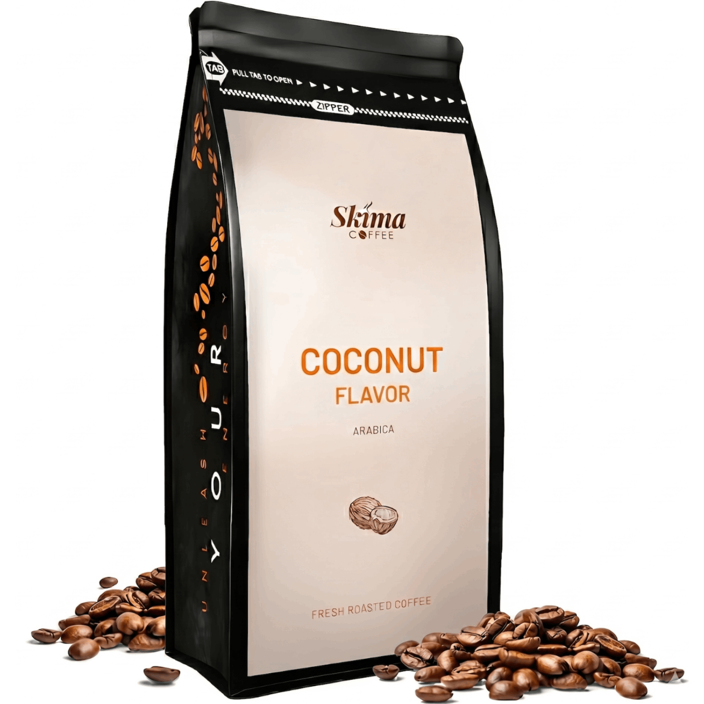 Coconut Flavored Coffee Beans 1kg 100% Arabica Freshly Roasted + Free