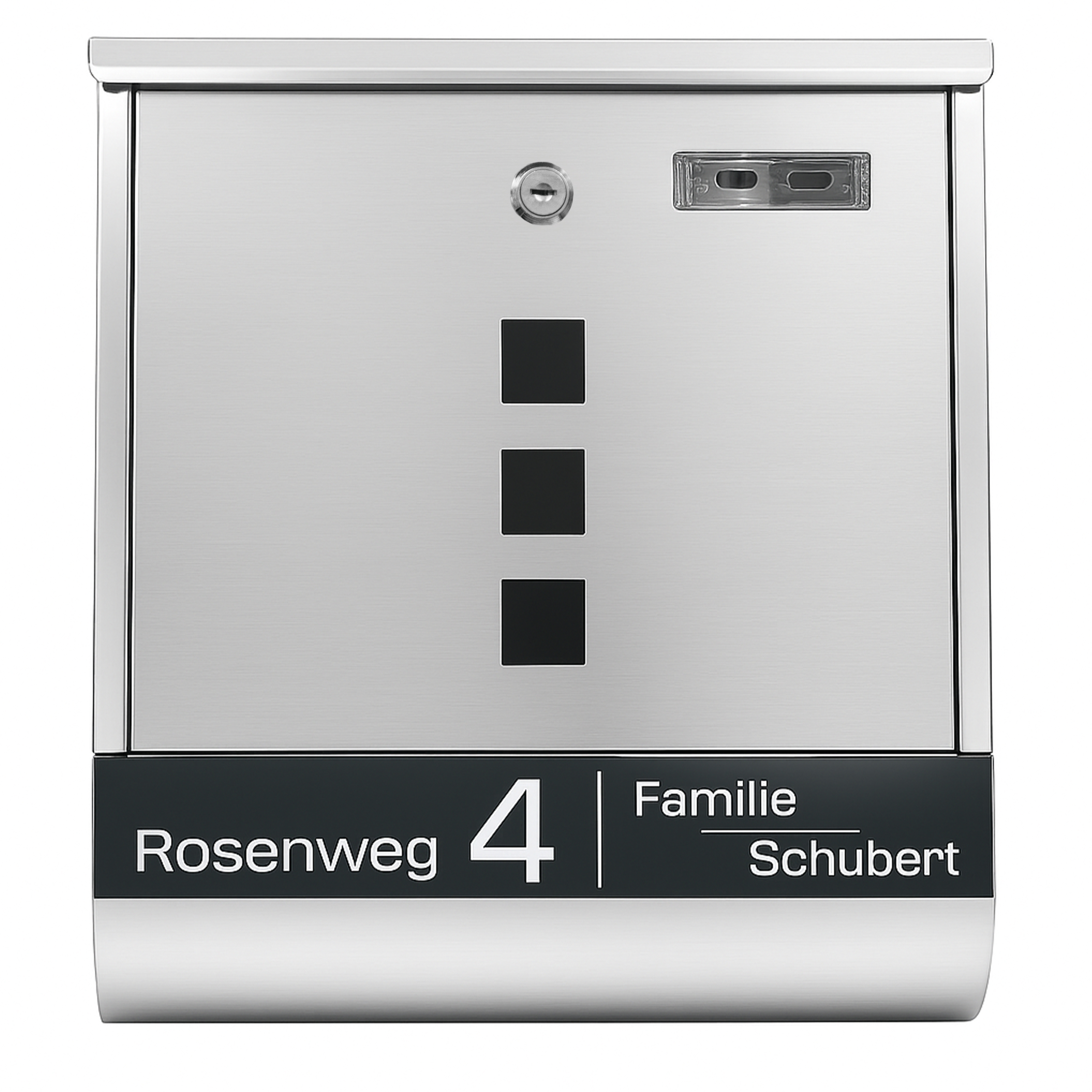 Image of Personalized Mailbox With Name, Street, House Number, Newspaper Compartment, And 2 Keys, Ral7016 Nameplate, Engraved Wall-mounted Mailbox, Including Mounting Hardware, Color