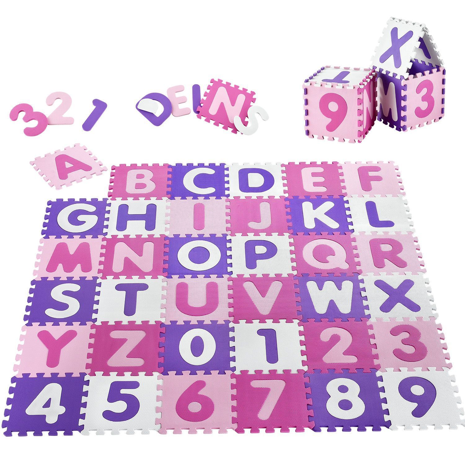 Image of Kim Children's Puzzle Mat, 36 Pieces With Letters A-z & Numbers 0-9 - Non-slip & Wipeable Puzzle And Up - Eva Foam - Play Mat