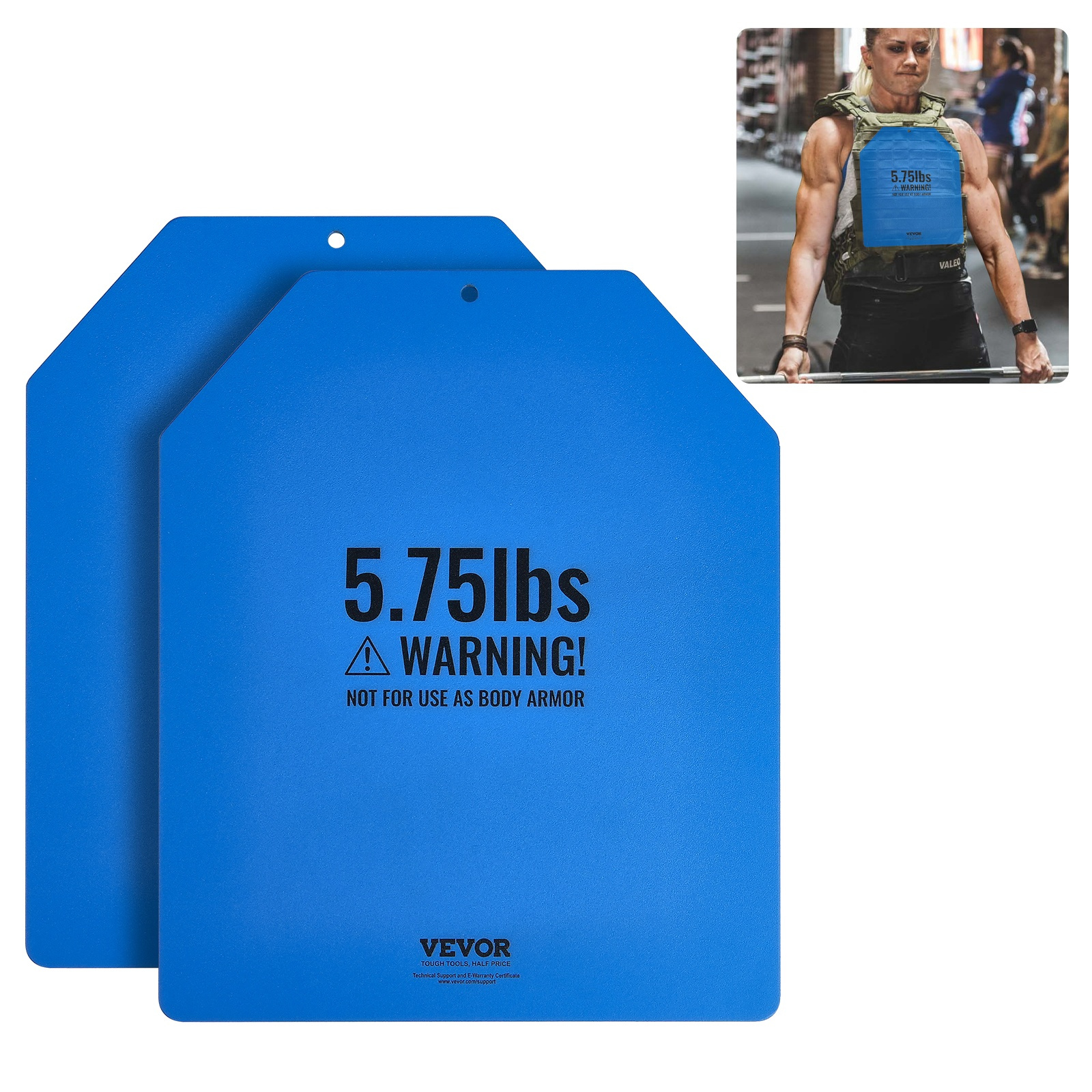 Image of Vevor Weight Vest Plates, 2.6 Kg Pairs, Weighted Plates, Contoured Ergonomic Fit – , Weight For Weight Vests, For Strength Training, Running, Fitness, Heavy Workouts