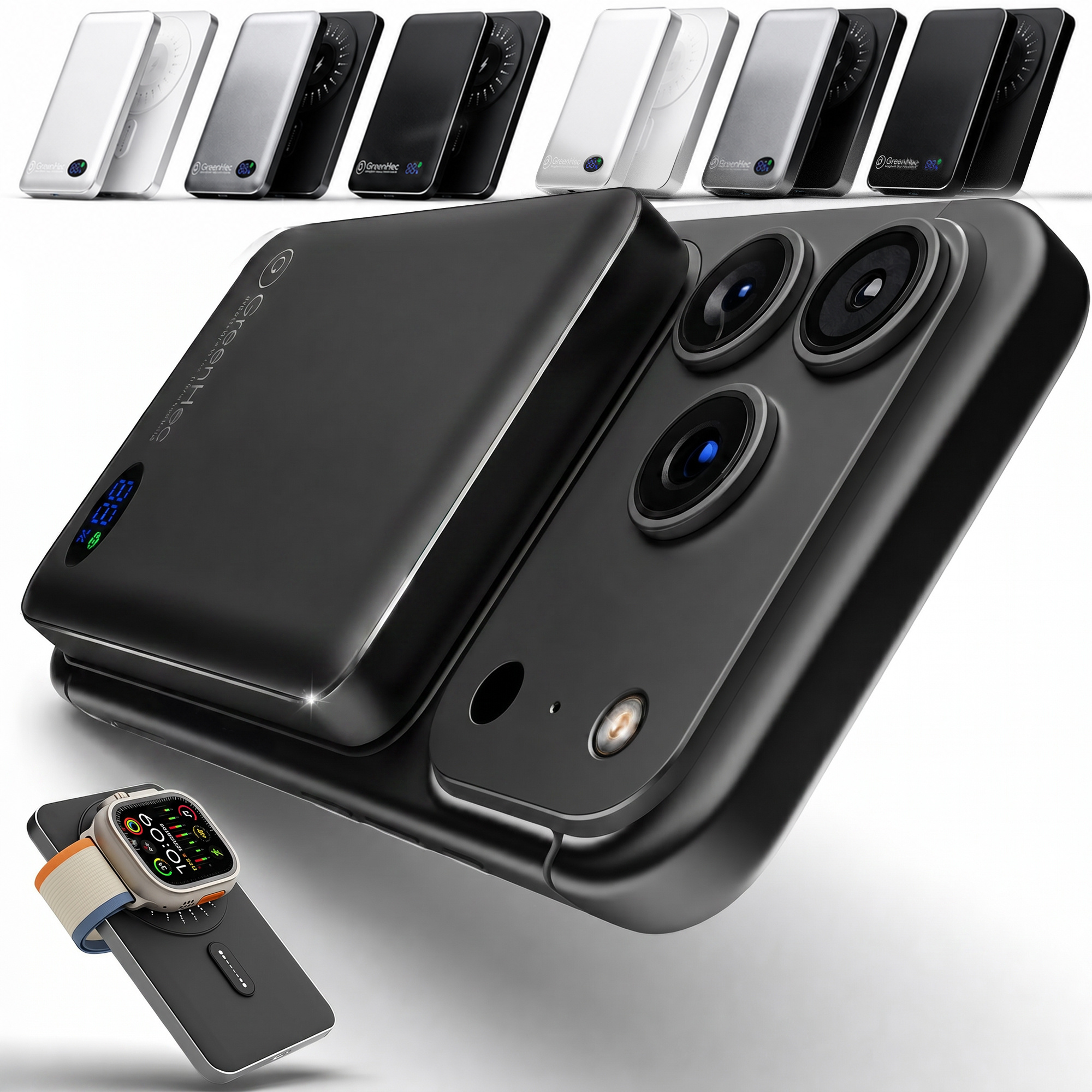 Image of Powerbank 17 16 15 14 13 12 11 X Magnet Pro Max Magnet Wireless Laden 15w | 10000mah 5000mah | Slim Induktives Laden Akku Battery Charging Portable |