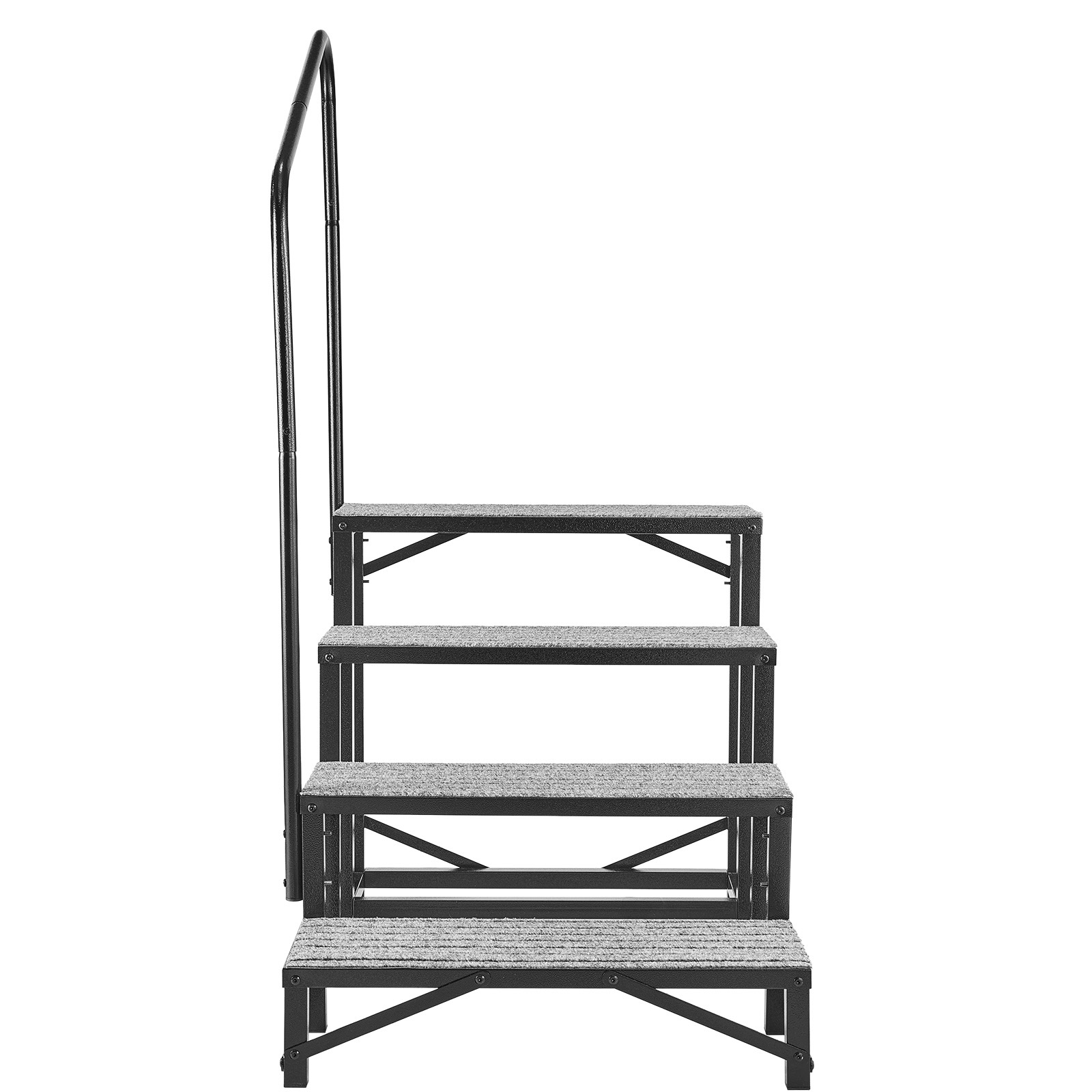 Vevor Rv Steps With Handrail, , 660 Lbs Load Capacity, Heavy Duty Outdoor Rv Stairs With Non-slip Mat For Elderly And Pets, Portable Stairs For Hot Tub, , Mobile Home, Porch, Pool, Spa
