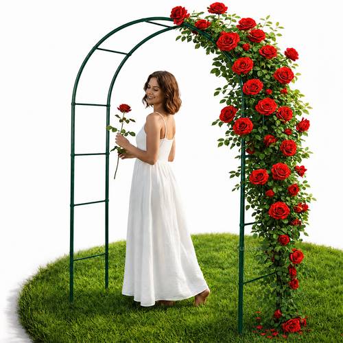 - metall gartenlaube 240 cm x 140 cm x 38 cm unterstützung für kletterpflanzen rosen efeu | garten pergola für blumen für garten terrasse weg | rankhilfe für kletterpflanzen gartendekoration | metall gartenlaube tor für rosen gartendekoration