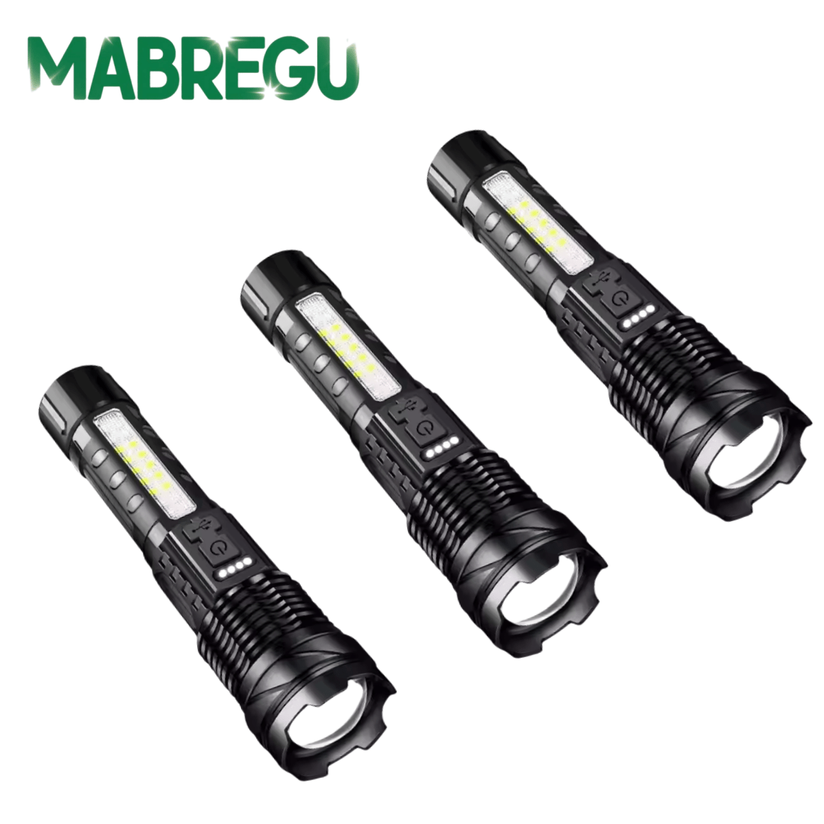 TEMU Linterna Táctica Potencia Ultrabrillante, pack de 3 unidades, zoom telescópico, carga Tipo-C, uso emergencia, control remoto, impermeable,