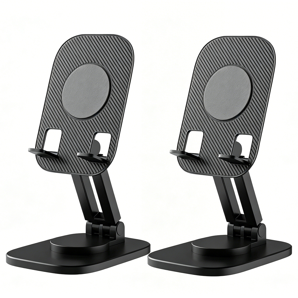 Pack Of 2 Foldable Mobile Phone Stand: Adjustable Mobile Phone Holder For Desk, Black