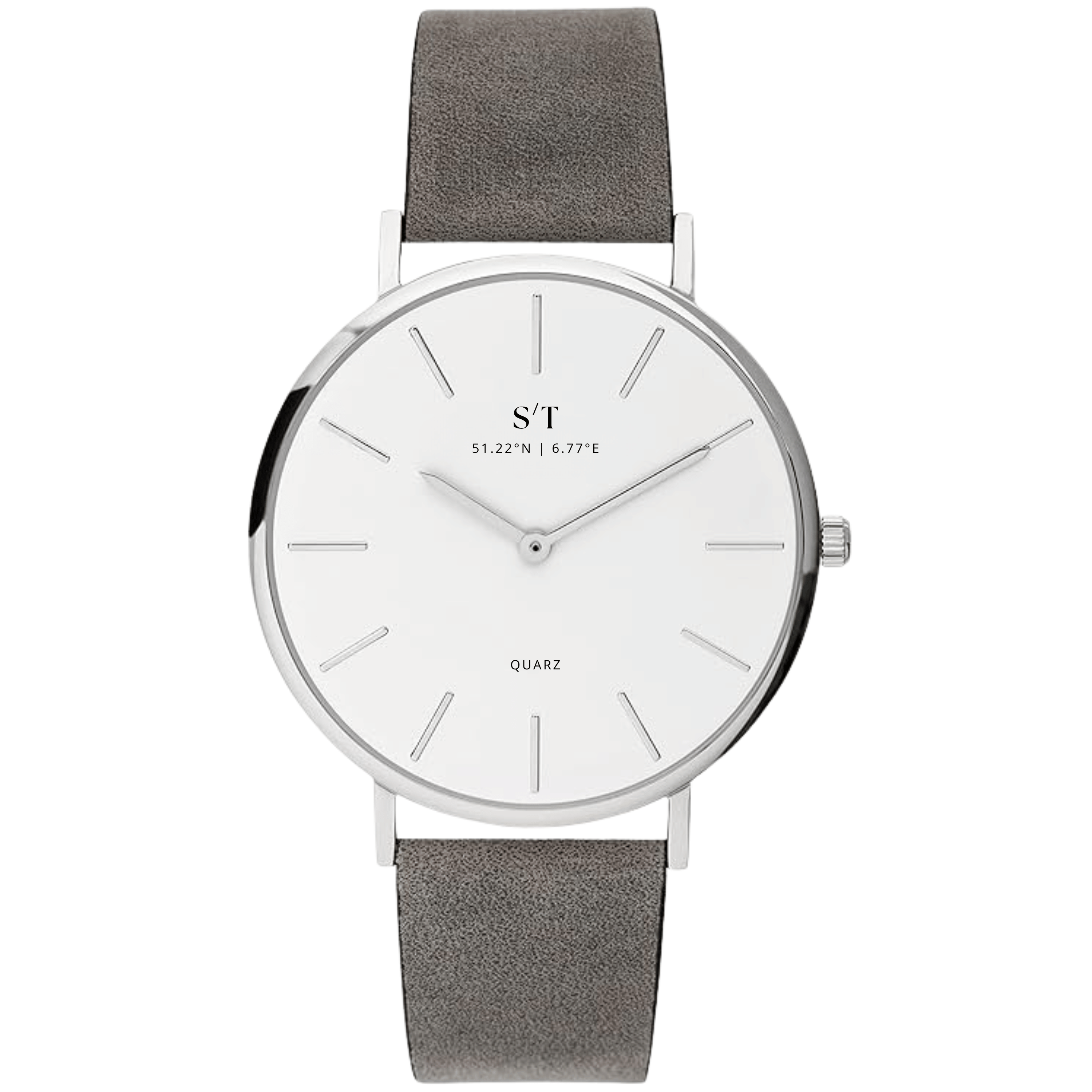 Image of Ladies' Wristwatch With Leather Strap, Women's Watch, Women's Gift, S/t Femme Ii Ladies' Wristwatch (pack Of 1, Women's Watch), Waterproof, Round, Soft Strap, Minimalist, Small, Ø, Pink Grey