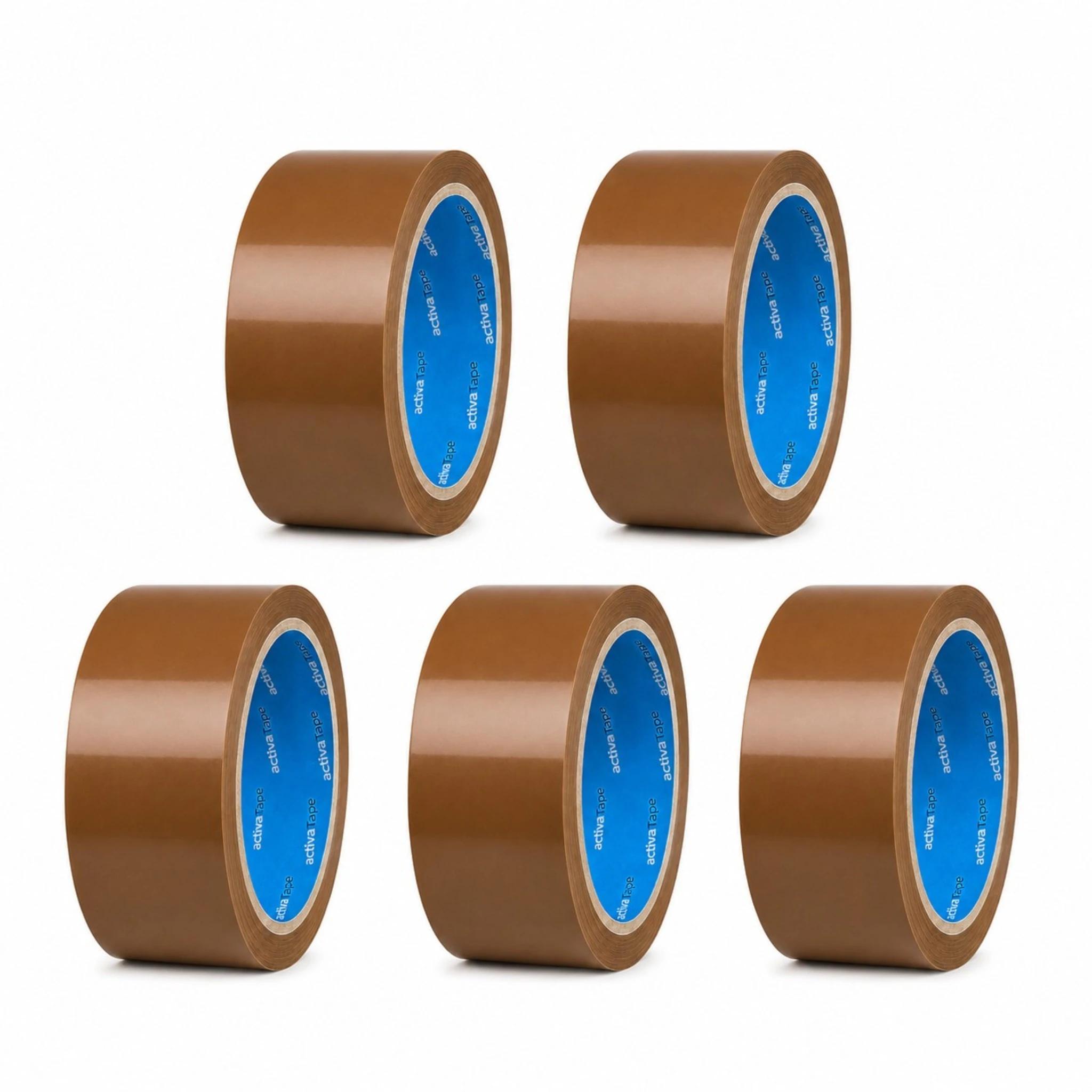 5-roll Packaging Tape Pp Packing Tape, 66m X 48mm – Brown, 5-roll Packing Tape