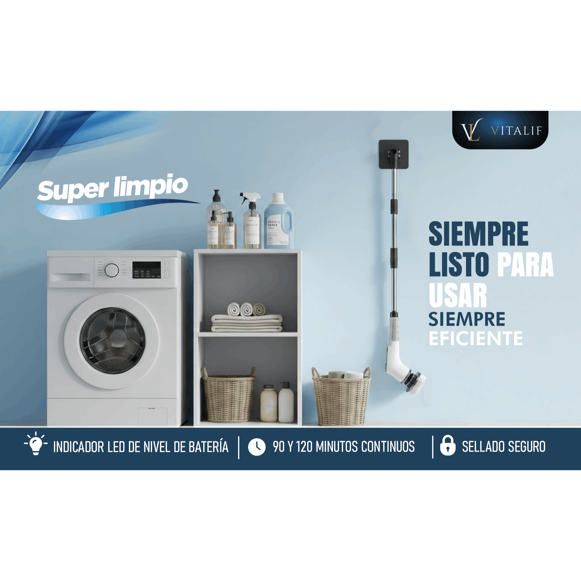 super cepillo de limpieza hogar 12 cabezales, escoba limpieza premium, ipx6, cepillo limpieza ducha, cocina, limpiador, pulidora suelos
