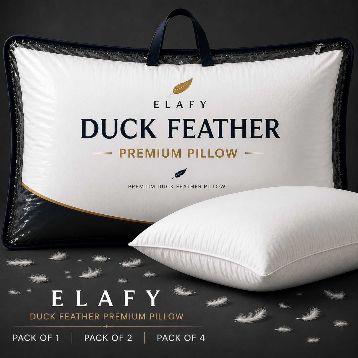   duck feather down microfiber pillows pack of 1 2   quality ultra soft fluffy bed pillows hypoallergenic breathable machine washable   support pillow set for home bedroom from local warehouse