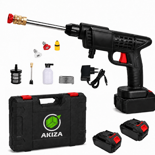 idropulitrice portatile ad con 2 batterie da e accessori fresa per pulizia auto giardino e superfici esterne, accessori, senza filo,