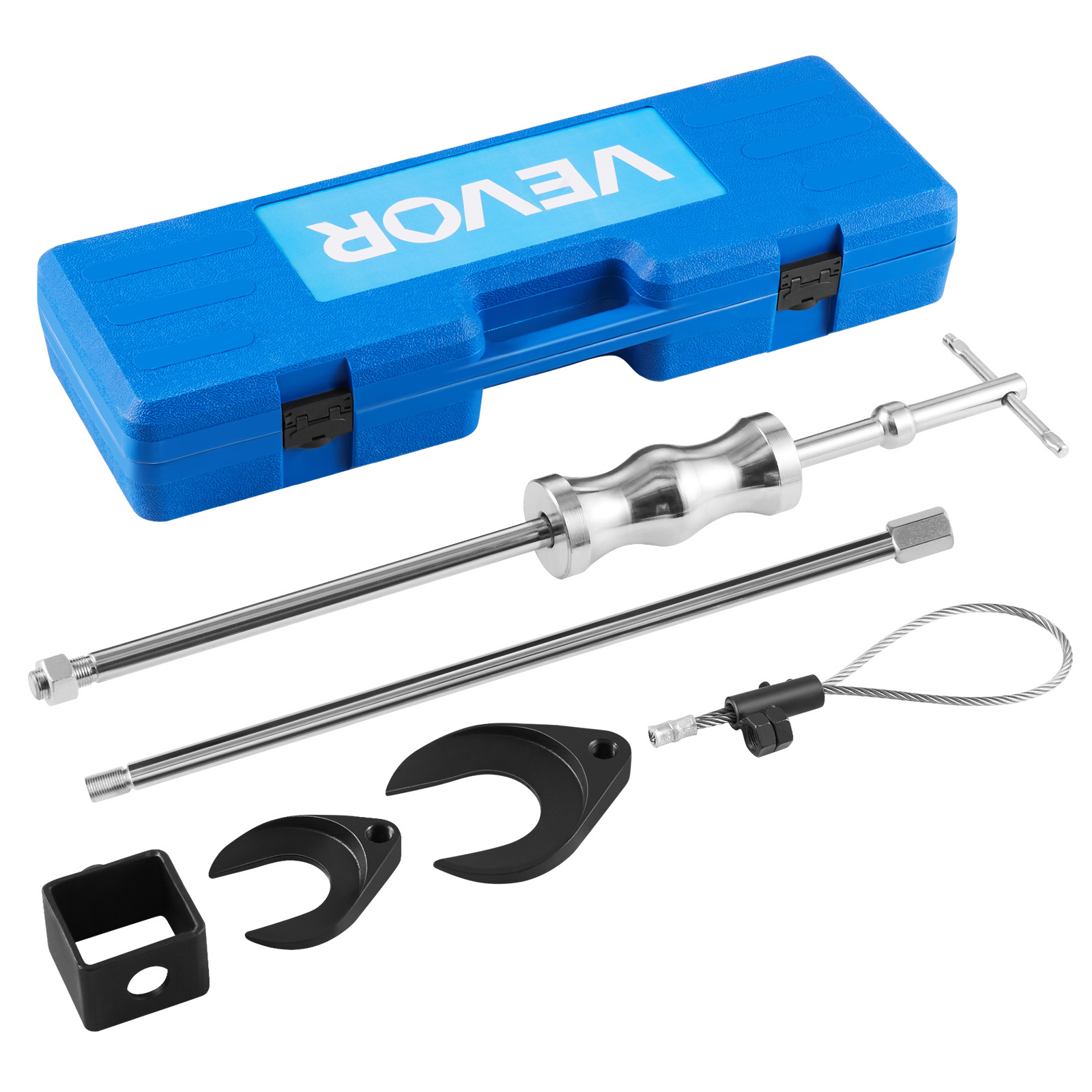 Vevor Inner Cv Axle Puller Tool Set With 5/8 Slide Hammer & 2-inch 2.5-inch Cv Joint Fork Adapter, Inner Cv Joint Removal Tool Kit, Heavy Duty Front Wheel Puller Slide Hammer Set