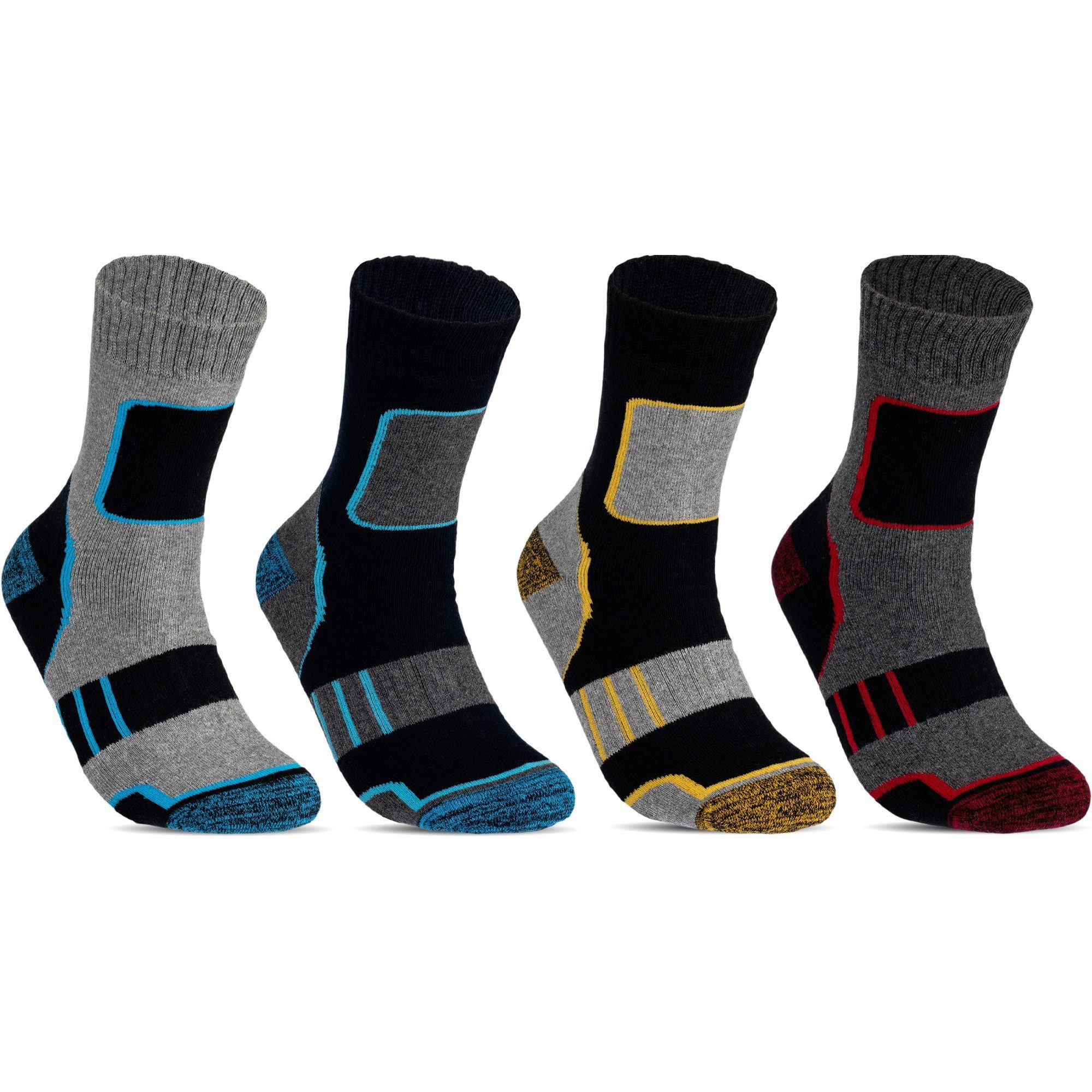 Men's Thermal Cotton Socks, 6 Pairs, Terry Cloth Lined, Warm Thick Winter Socks
