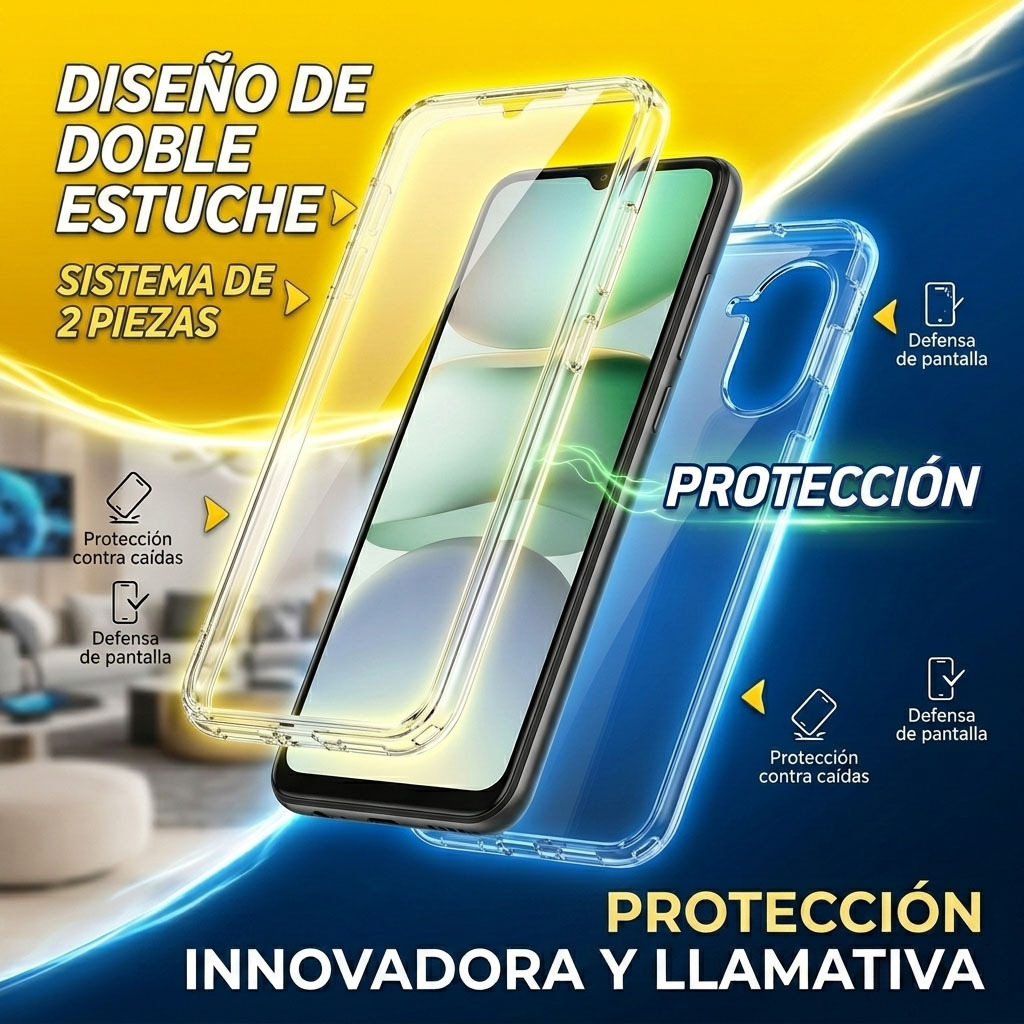 TEMU para Xiaomi Redmi A5 Carcasa Transparente Cobertura Completa , Delantera + Trasera, Capa Cara 2 Piezas, Color Transparente