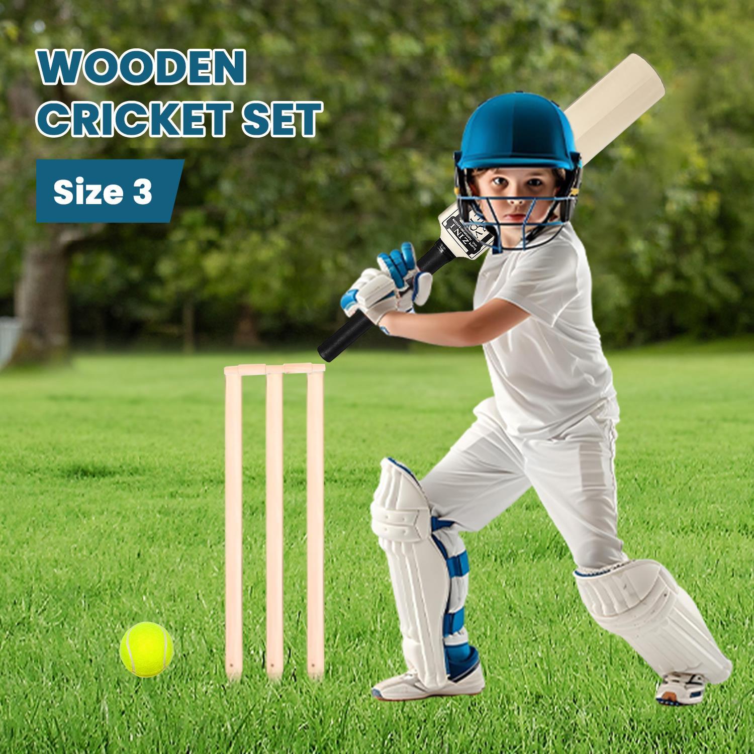 Size 3 Cricket Set with Bat, Ball, Stumps & Carry Bag