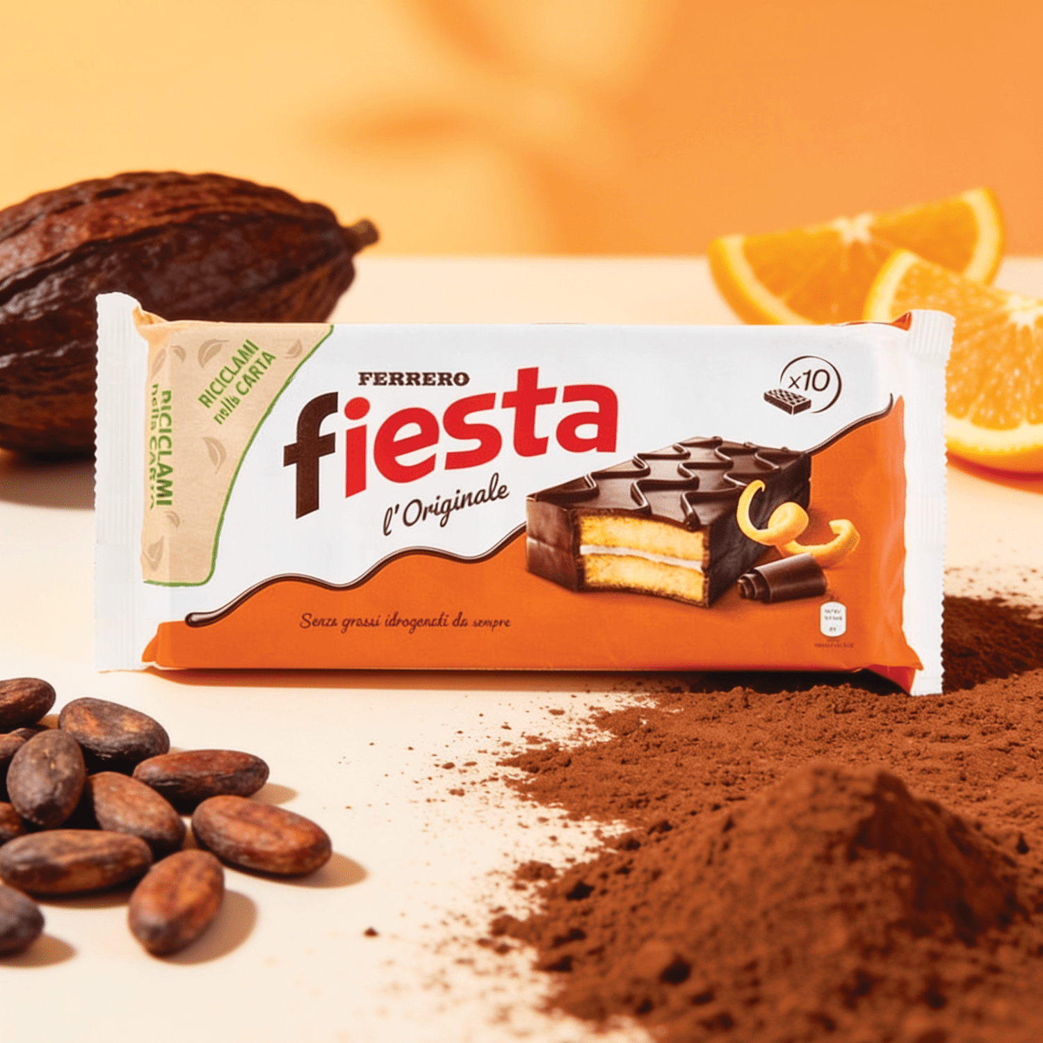 20-piece Ferrero Fiesta – 20 Individually Wrapped Orange-flavored Soft Sponge Cakes, Coated With Delicious Cocoa, 2x360g