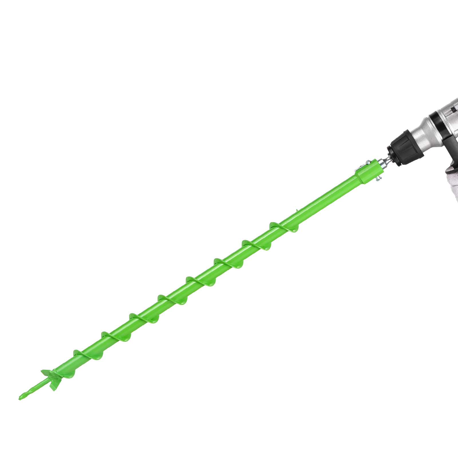 Image of Vevor Auger Drill Bit For Planting, Ø1.57" × 31.1" Spiral Drill Bit, Compatible With 0.78" Id Drive Drills, Heavy Duty Bulb Planter Tool, Post Hole Drilling Attachments For Garden Digger Fence