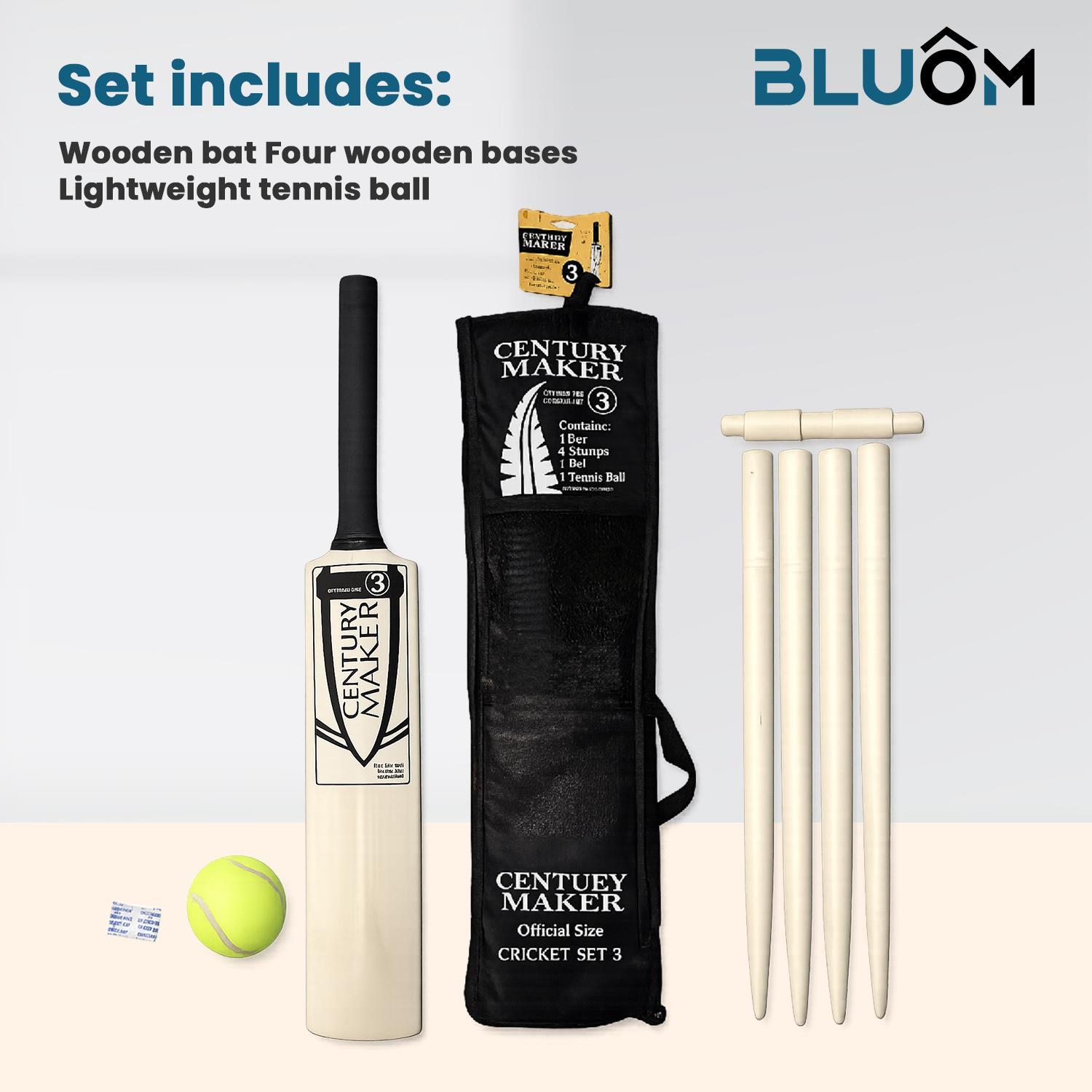 Size 3 Cricket Set with Bat, Ball, Stumps & Carry Bag