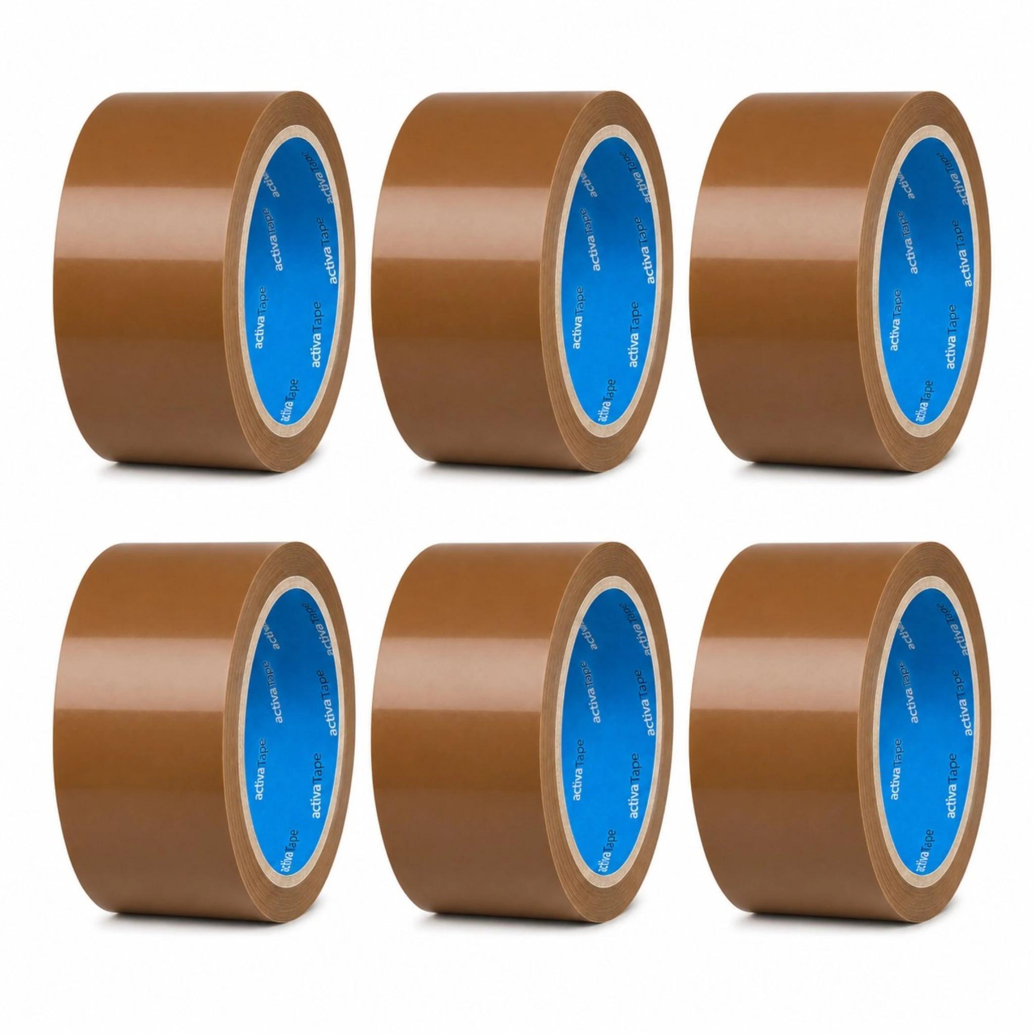 6-roll Packaging Tape Pp Packing Tape, 66m X 48mm – Brown, 6-roll Packing Tape