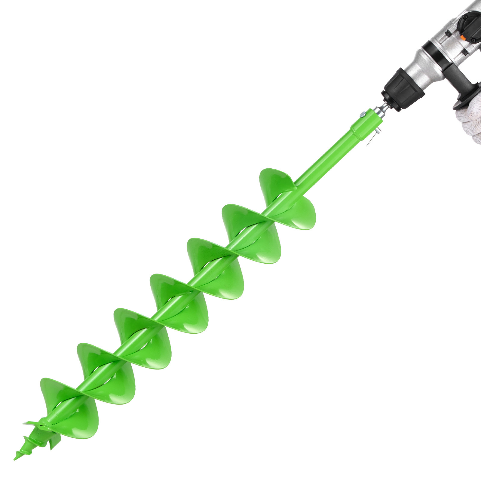 Image of Vevor Auger Drill Bit For Planting, Ø4.72" X 31.1" Spiral Drill Bit, Compatible With 0.78" Id Drive Drills, Heavy Duty Bulb Planter Tool, Post Hole Drilling Attachments For Garden Digger Fence