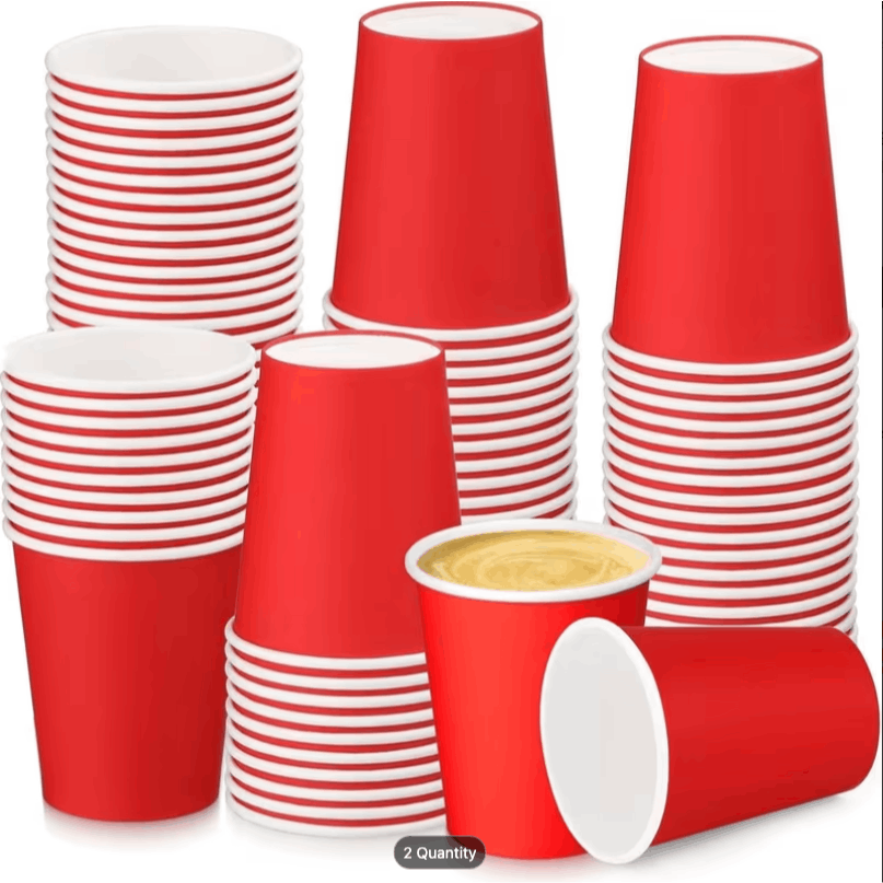 TEMU 50, 100, 200 Pack 300ml Red Paper Cups, Small Bathroom Cups, Mouthwash Cups, Espresso Cups, Small Paper Cups For Birthday Party Picnic Bathroom