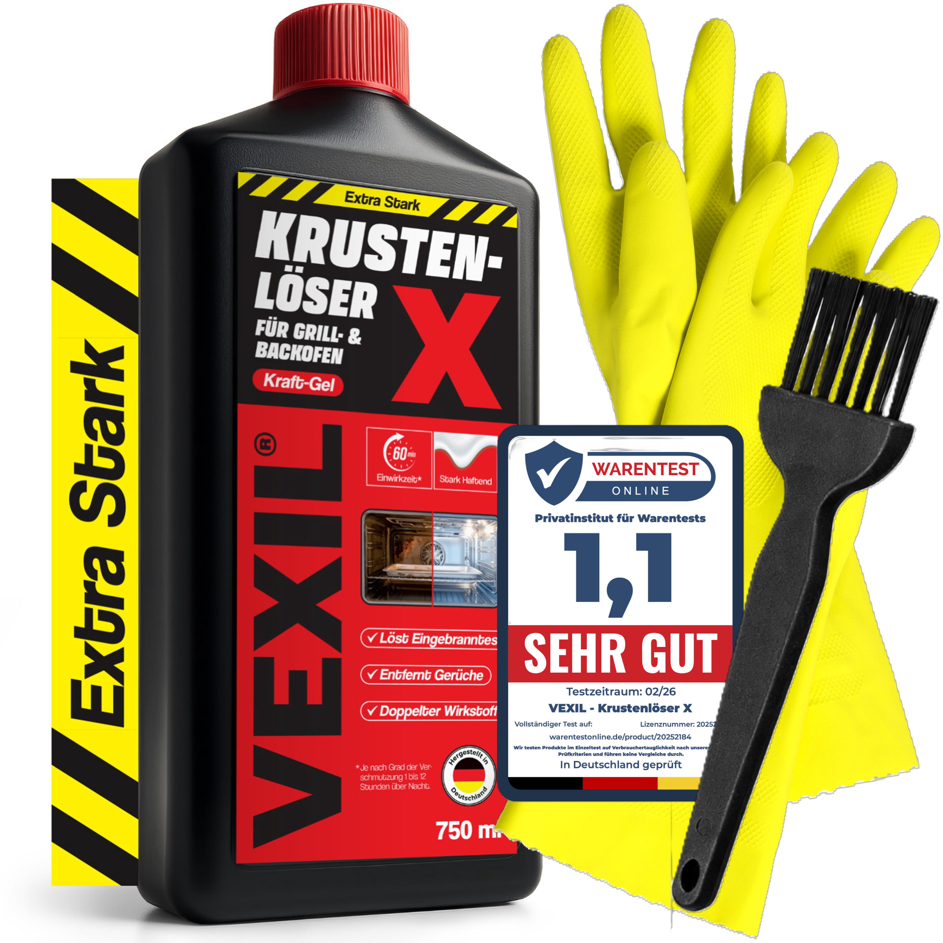   krustenlöser x 750 ml – extra starker backofen- & grillreiniger als haftgel gegen eingebranntes,   & verkrustungen – für backofen, grillrost, bleche & edelstahl -  