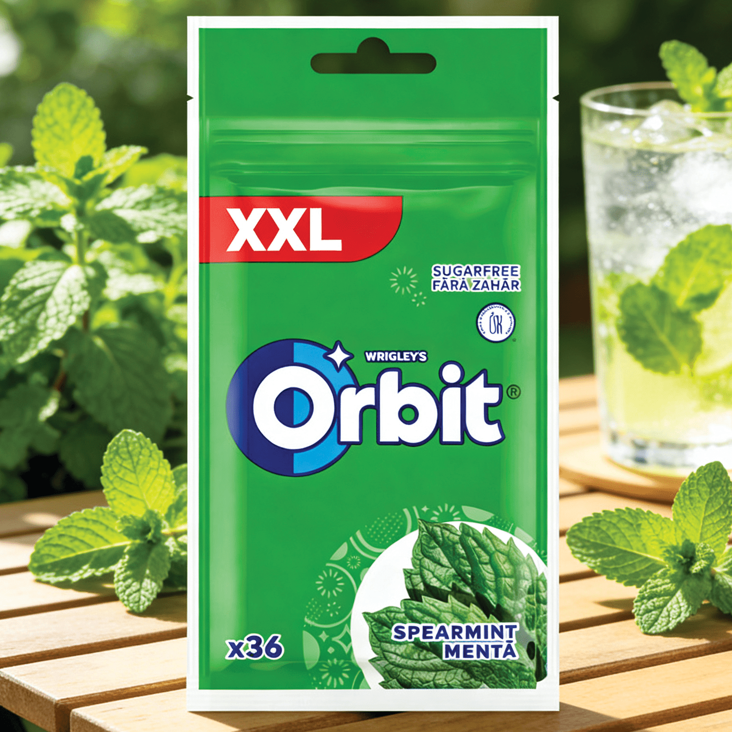 Image of 36pcs - Wrigley's Orbit Spearmint Xxl Bag 50g – Sugar-free Gum With Spearmint Flavor