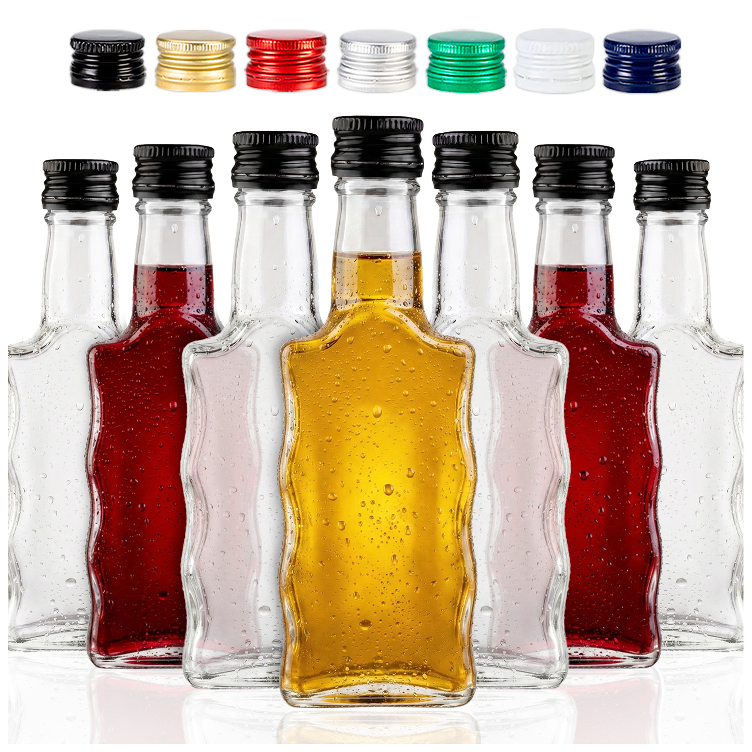 TEMU 1/10/50 pz. Bottiglie di Vetro per Alcolici, Liquori, Grappa, Vino, , Vodka, Set Bottiglie 200 ml + Tappi