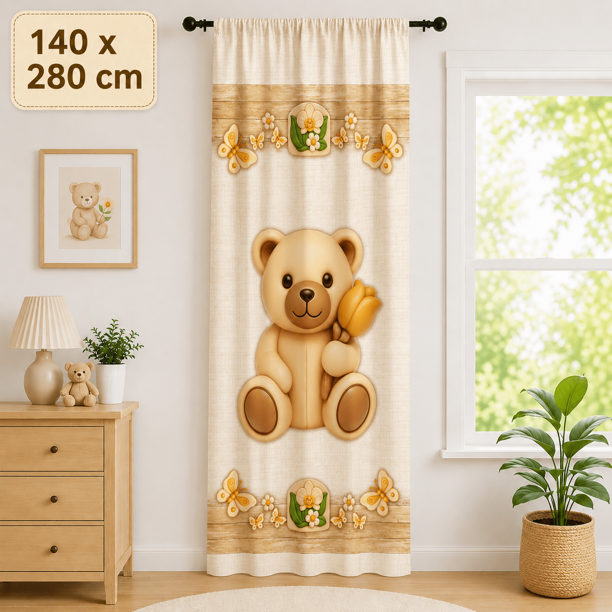 TEMU camera da letto cucina sala da a Pannello 1pz Mis 140x280 Stampa Orsacchiotto elegante raffinata decorativa istallazione