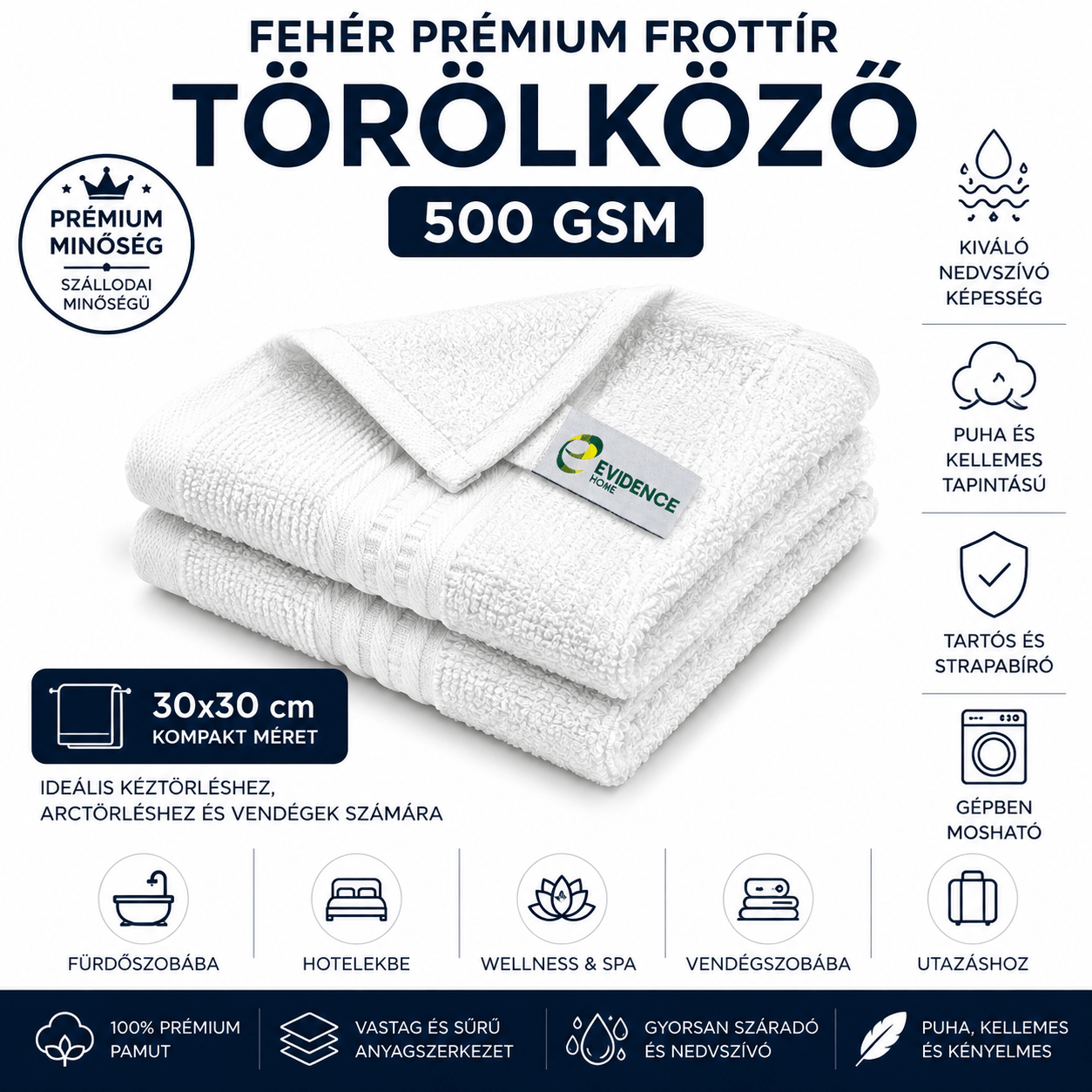 Terry Towel 500gsm Material, 30x30 Cm: retailer-supplied image