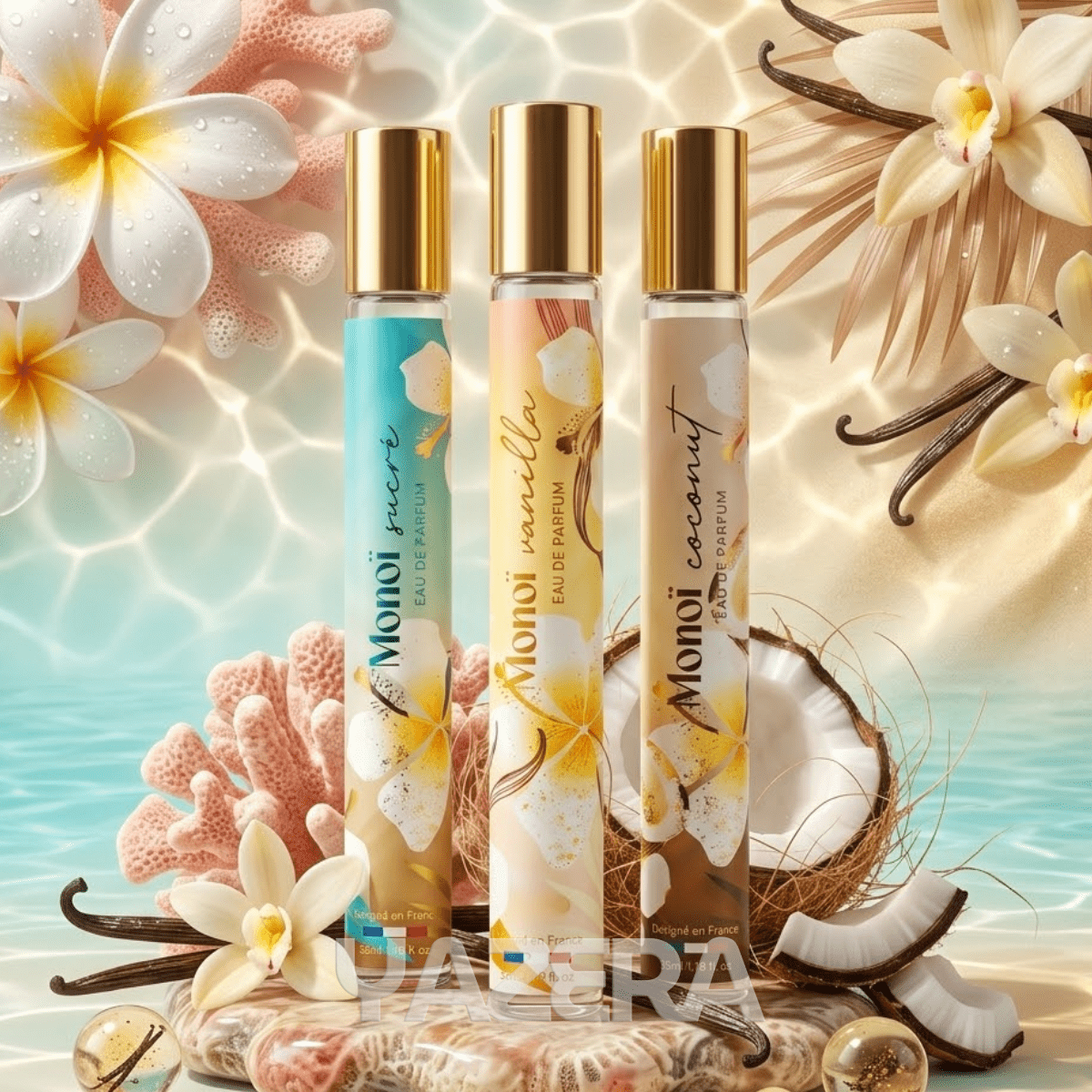 TEMU Parfum de poche-Lot de 3PCS Monoi Eau de parfum 35ml-Collection