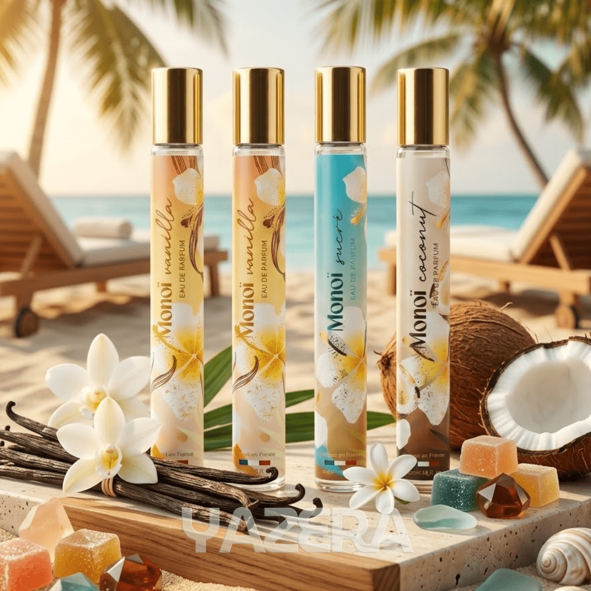 TEMU Parfum de poche-Lot de 4PCS Monoi Eau de parfum 35ml-Collection
